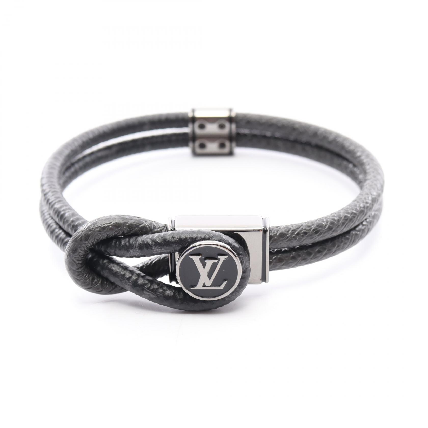 ルイ・ヴィトン LOUIS VUITTON ループ イット ブレスレット アクセサリー レザー ステンレススチール PVC モノグラム・エクリプス メンズ ブラック系 【中古】