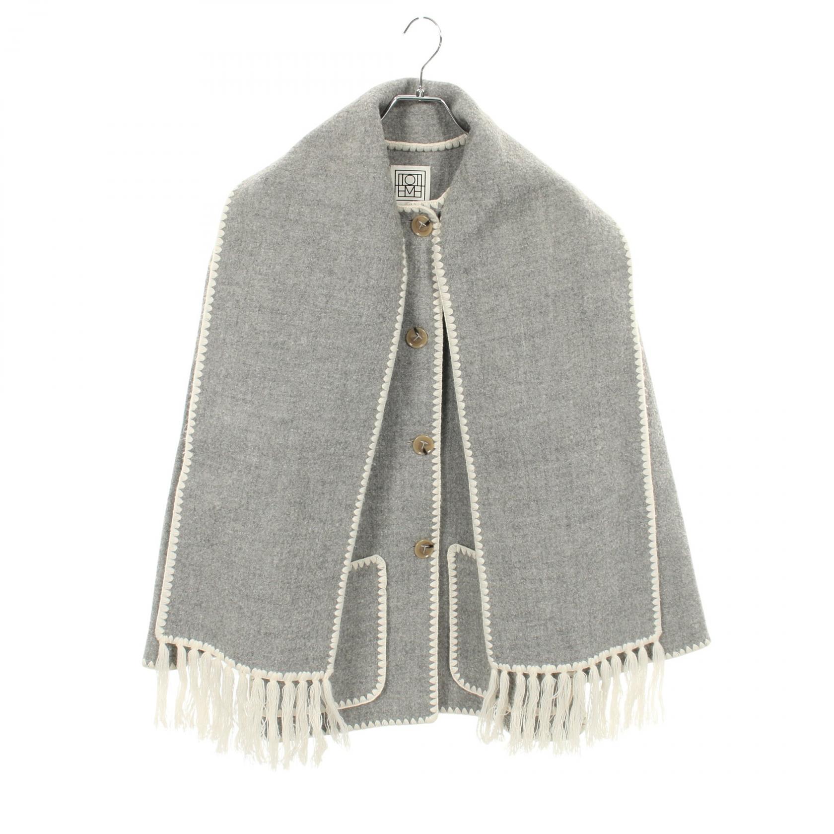 トーテム TOTEME Embroidered scarf jacket 衣料品 アウター ウール レディース グレー系 231-1018-201 【中古】
