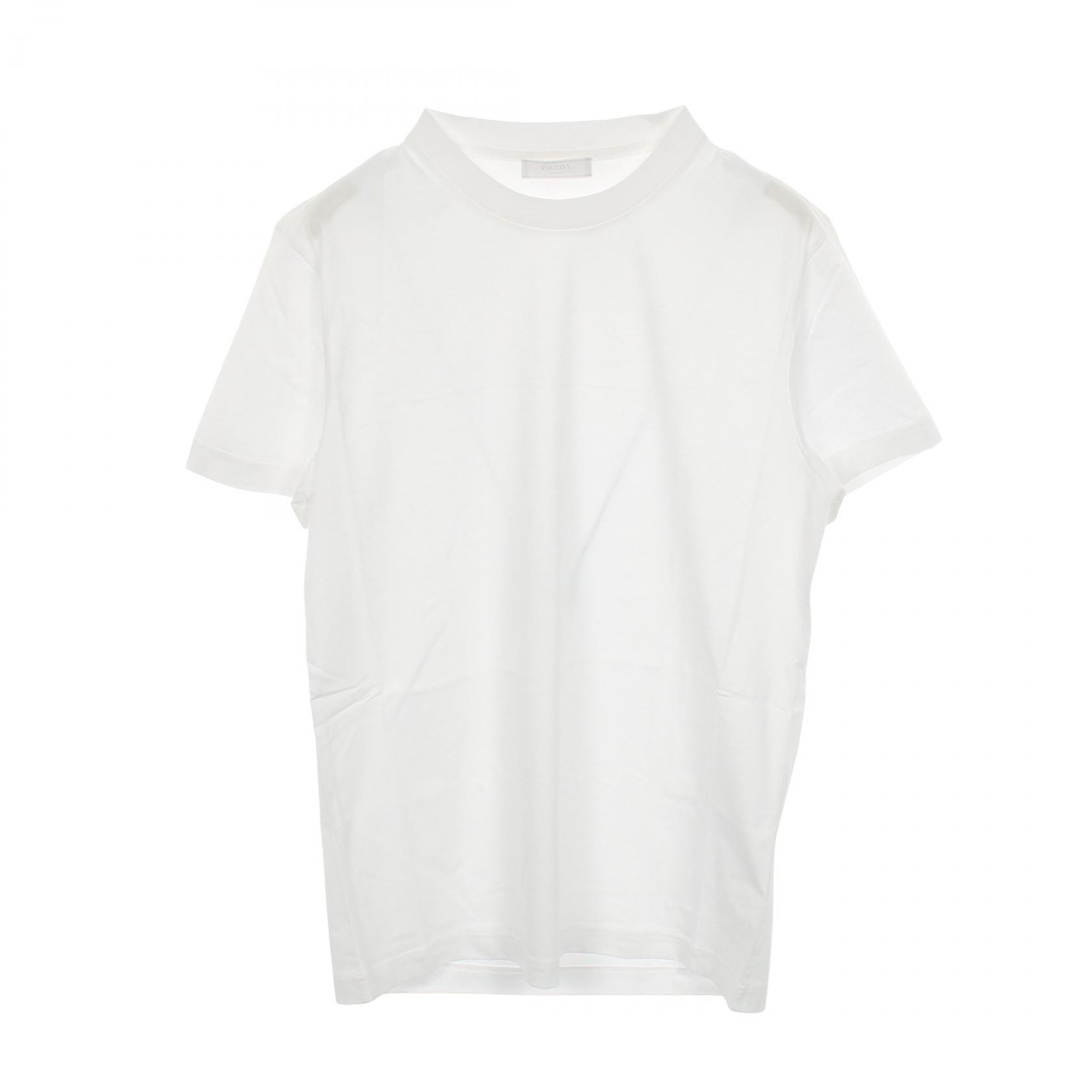 プラダ PRADA 半袖Tシャツ 衣料品 トップス コットン メンズ ホワイト系 【中古】