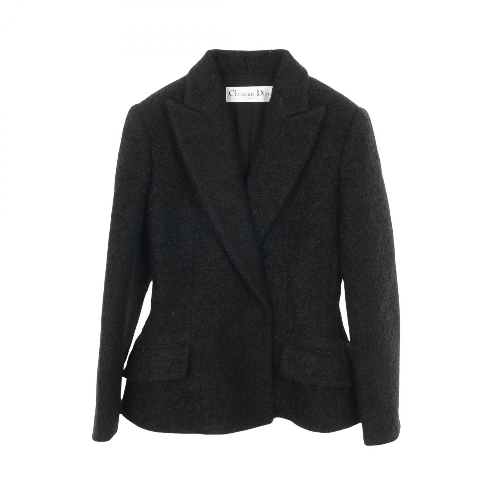 ≪5％OFFクーポン対象＆まとめ買い10%OFF≫ディオール Dior テーラードジャケット 衣料品 アウター ウール モヘヤ レディース ブラック系 【中古】