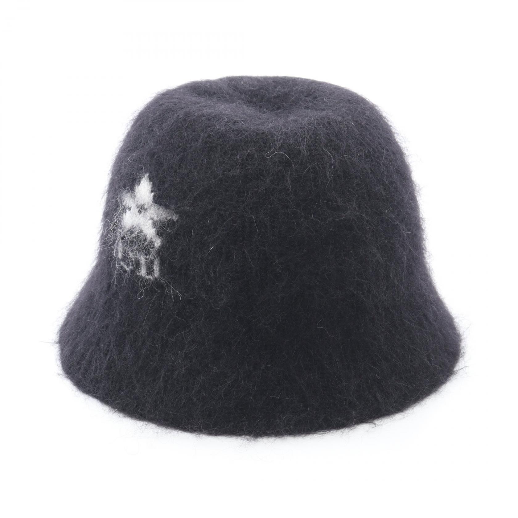 【ポイント5倍｜4/18 0:00～4/20 23:59】ディオール Dior CDロゴ バケット ハット 帽子 ウール ナイロン モヘヤ レディース ブラック系 / ホワイト系 【中古】