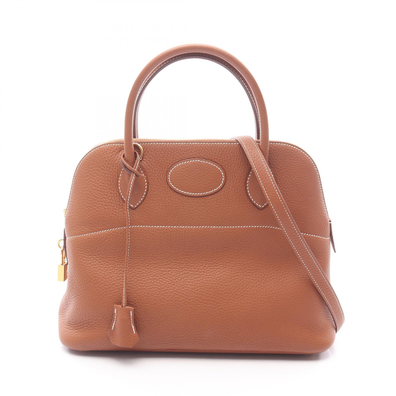 ≪5％OFFクーポン対象＆まとめ買い10%OFF≫エルメス HERMES ボリード31 ハンドバッグ バッグ レザー トリヨンクレマンス トリヨンクレマンス レディース ブラウン系 【中古】