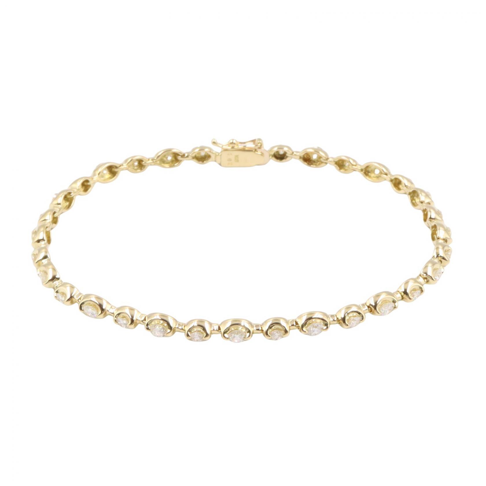 【ポイント5倍｜4/18 0:00～4/20 23:59】ジュエリー JEWELRY ダイヤモンド ブレスレット ブレスレット アクセサリー K18（イエローゴールド） ダイヤモンド レディース ゴールド系 / クリア系 ﾀﾞｲﾔ 10.5g 【中古】