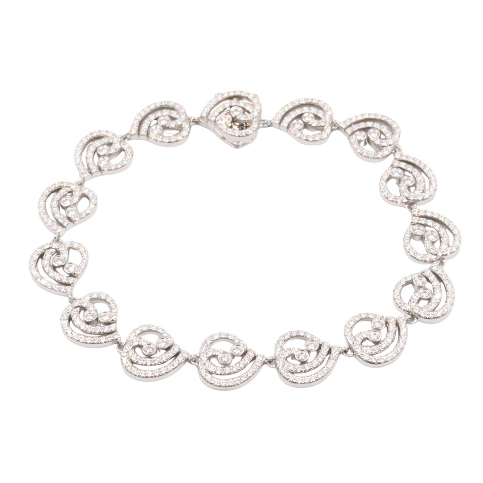 【ポイント5倍｜4/18 0:00～4/20 23:59】ティファニー TIFFANY＆CO エンチャントハート ブレスレット ブレスレット アクセサリー Pt950プラチナ ダイヤモンド レディース シルバー系 / クリア系 【中古】