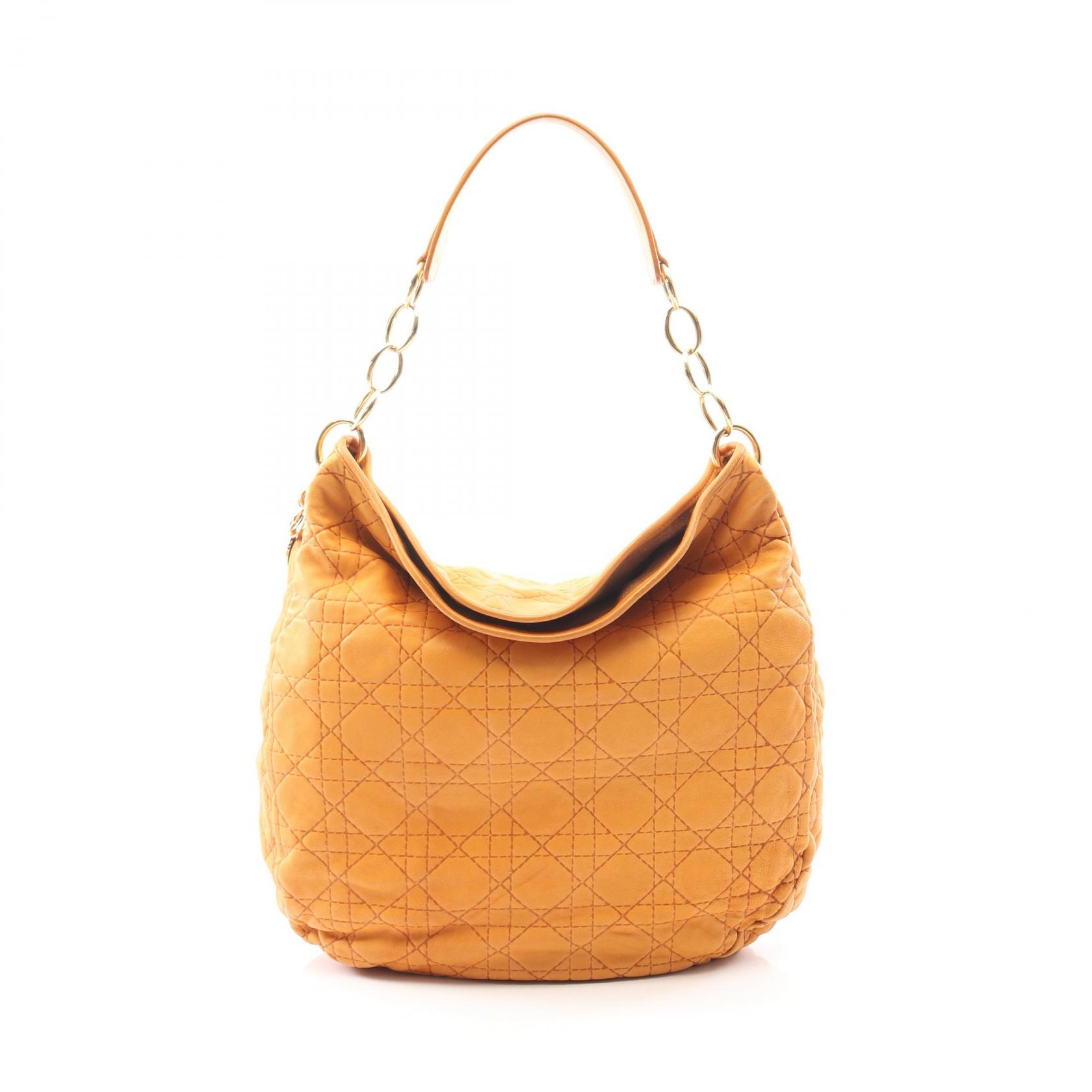 クリスチャンディオール Christian Dior カナージュ ショルダーバッグ バッグ レザー レディース オレンジ系 【中古】｜BRANDOFF TOKYO