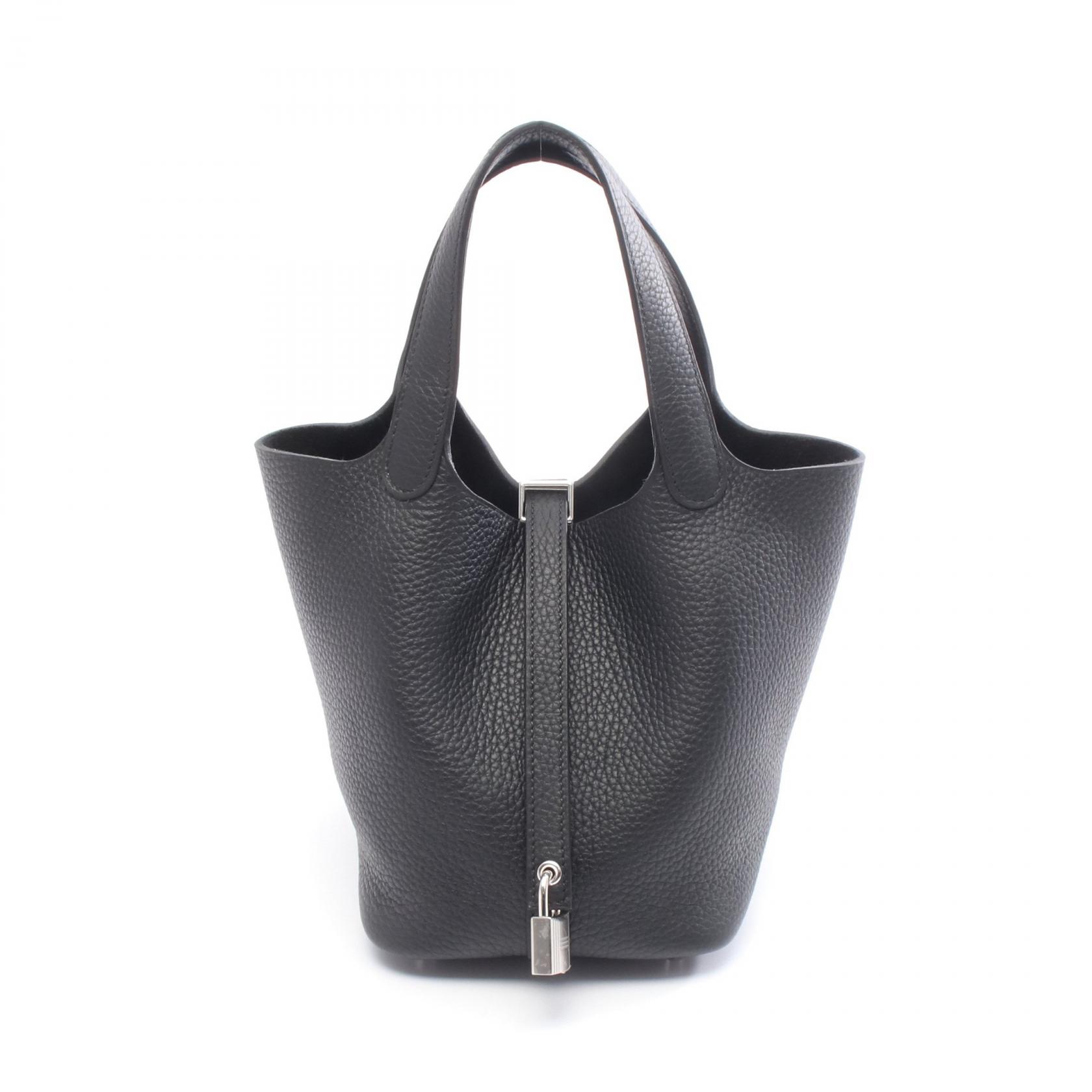 【3万円OFFクーポン対象】エルメス HERMES ピコタンロックPM ハンドバッグ バッグ レザー トリヨンクレマンス トリヨンクレマンス レディース ブラック系 【中古】