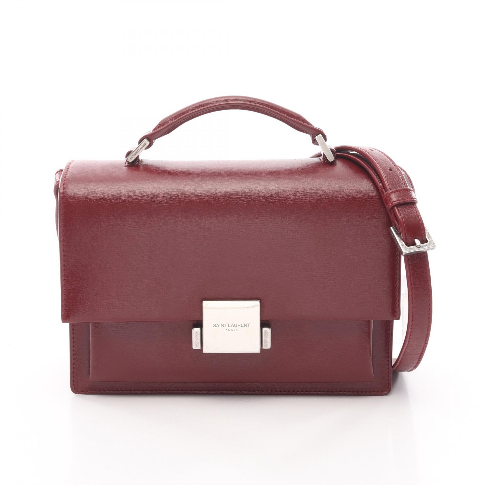 ≪5％OFFクーポン対象＆まとめ買い10%OFF≫サンローランパリ SAINT LAURENT PARIS ベルシャス ミディアム ショルダーバッグ バッグ レザー レディース ボルドー系 482051 【中古】