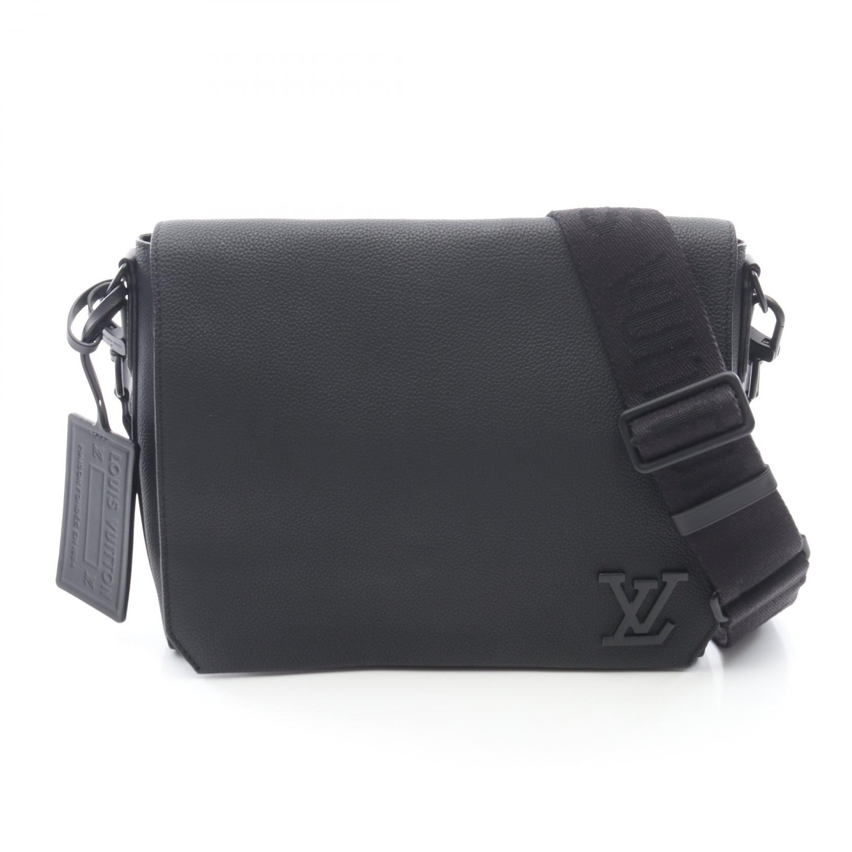 ≪5％OFFクーポン対象＆まとめ買い10%OFF≫ルイ・ヴィトン LOUIS VUITTON テイクオフ メッセンジャー ショルダーバッグ バッグ レザー メンズ ブラック系 M57080 【中古】
