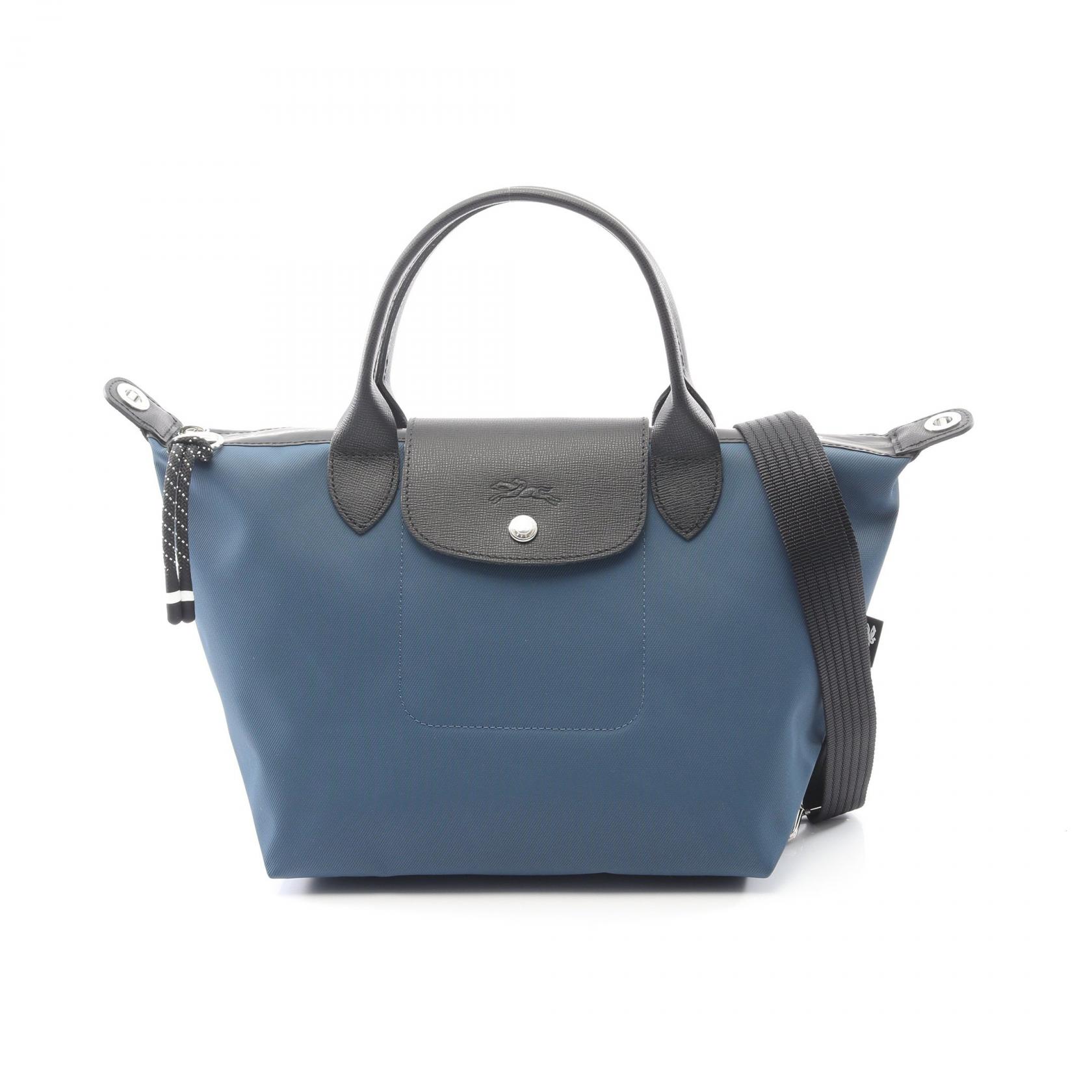 ≪5％OFFクーポン対象＆まとめ買い10%OFF≫ロンシャン Longchamp ル プリアージュ エナジー S トップハンドル トートバッグ バッグ キャンバス レザー レディース ブルー系 / ブラック系 L1512HSR806 【新品】