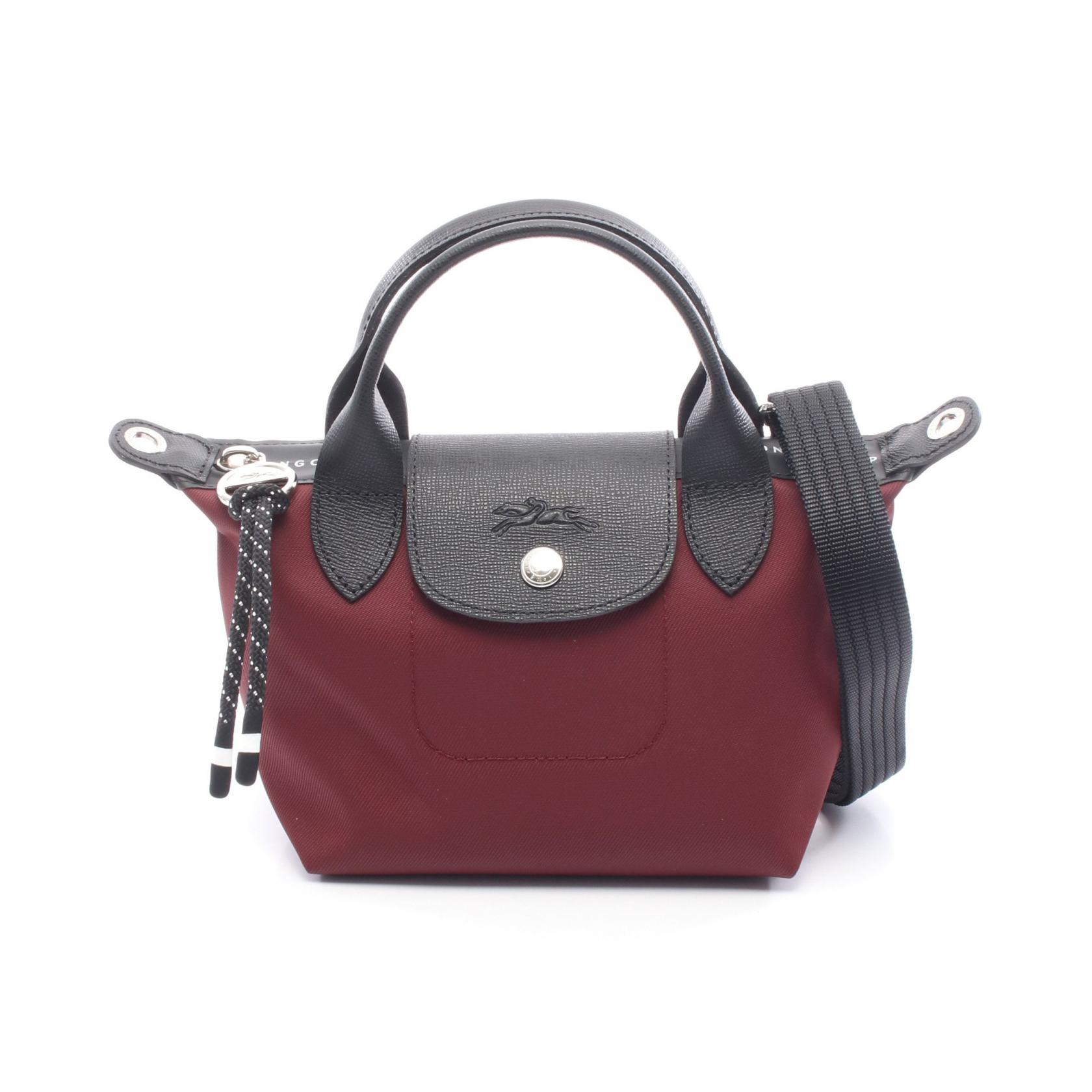 【ポイント5倍｜4/18 0:00～4/20 23:59】ロンシャン Longchamp ル プリアージュ エナジー XS ハンドバッグ バッグ キャンバス レザー レディース ボルドー系 / ブラック系 L1500HSR119 【新品】