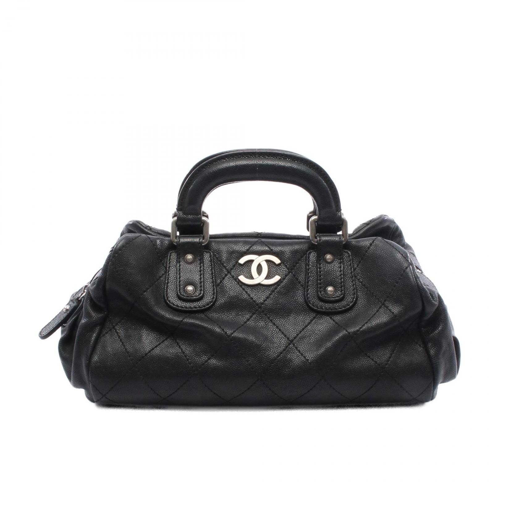 シャネル CHANEL ワイルドステッチ ハンドバッグ バッグ レザー カーフ（牛革） レディース ブラック系 【中古】