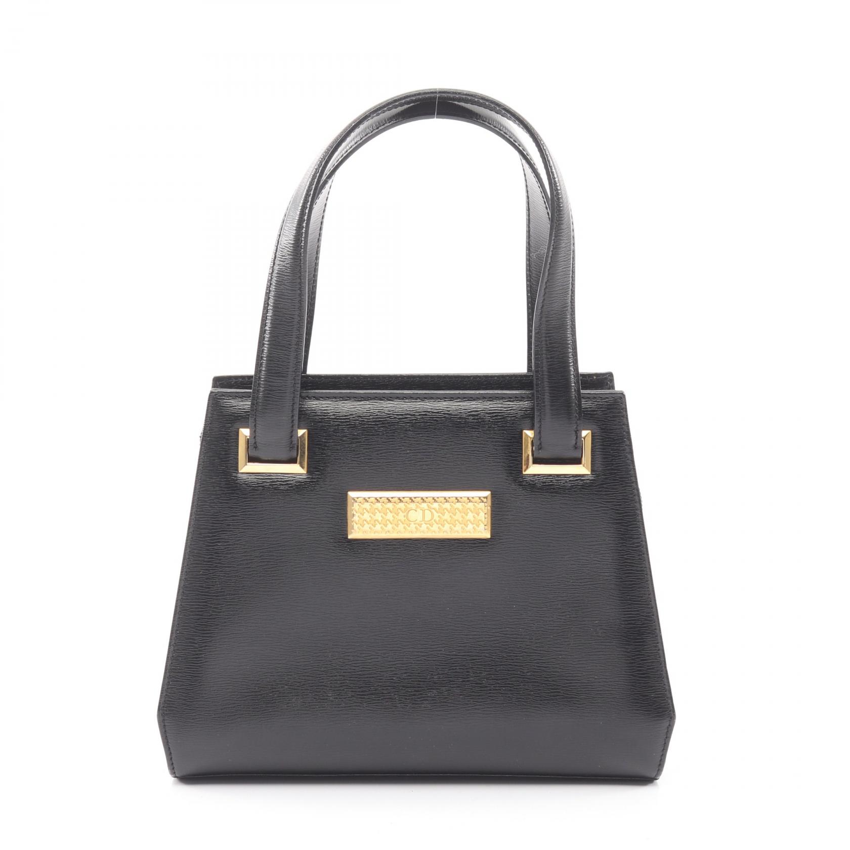 クリスチャンディオール Christian Dior CDロゴ ハンドバッグ バッグ レザー レディース ブラック系 【中古】