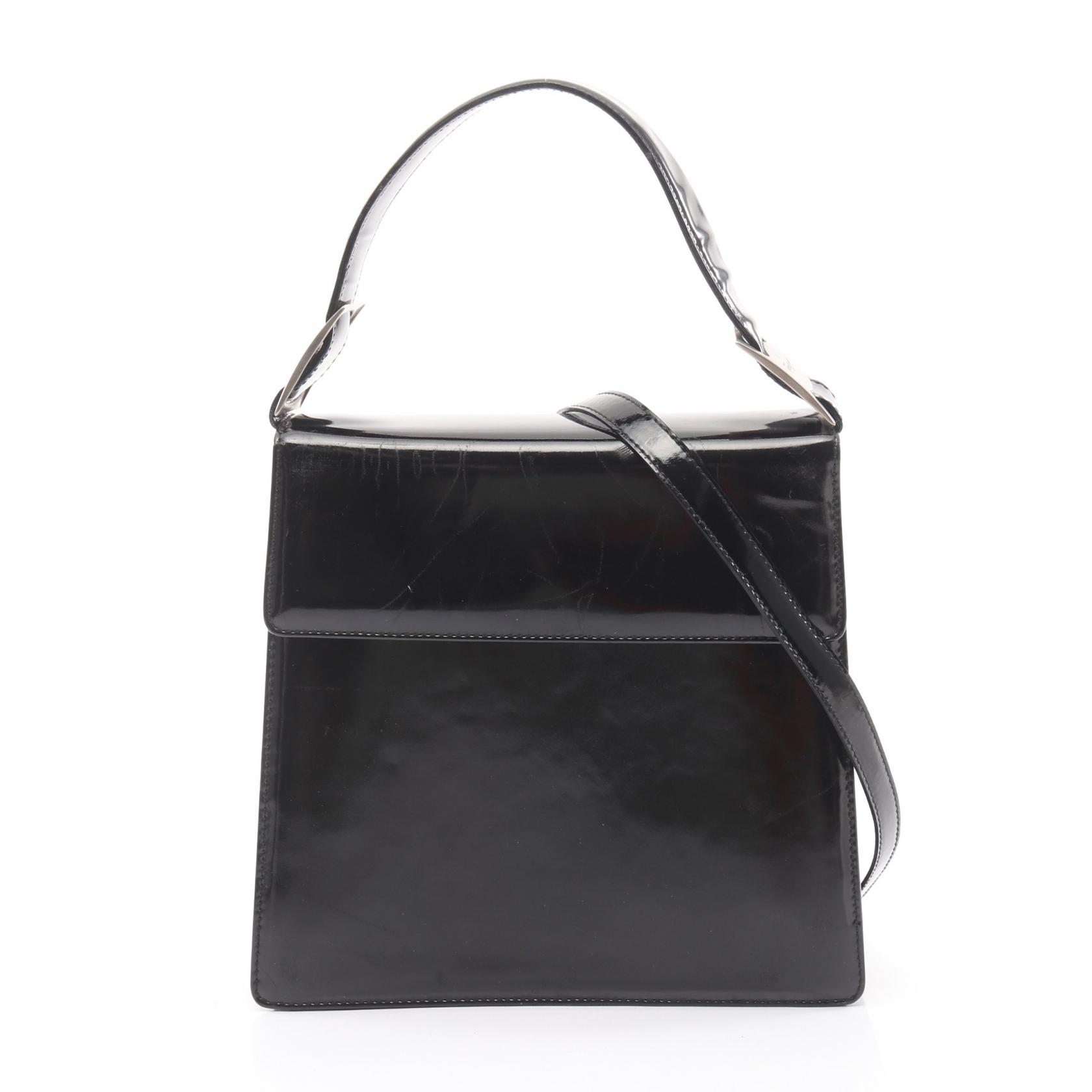 サルヴァトーレフェラガモ Salvatore Ferragamo ヴァラ ハンドバッグ バッグ パテントレザー レディース ブラック系 21 8854 【中古】 18,673円