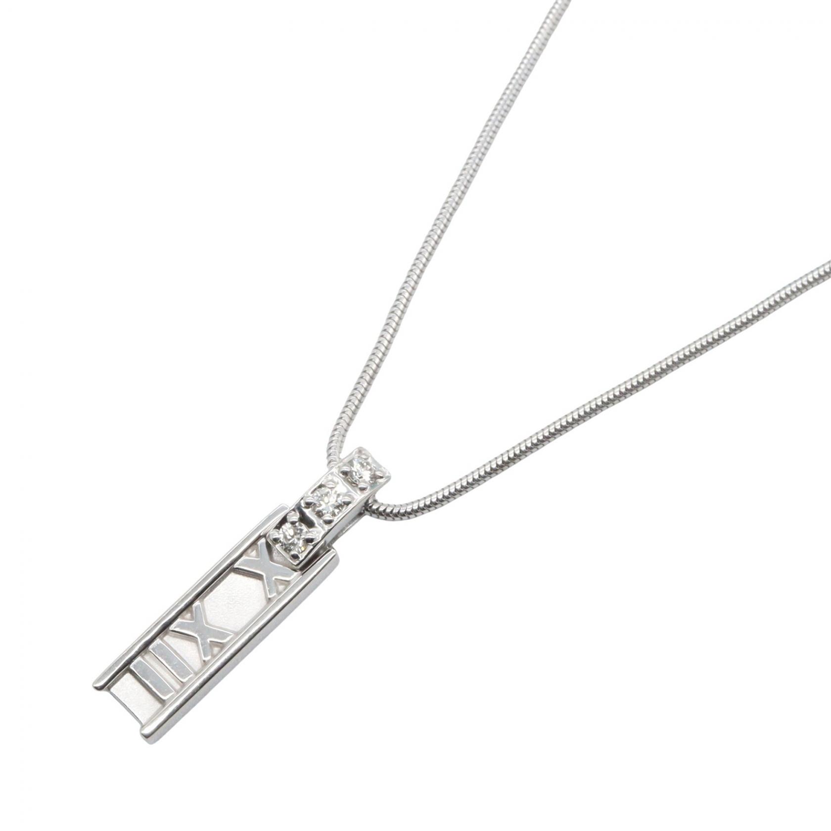 【1万円OFFクーポン対象】ティファニー TIFFANY＆CO アトラス ダイヤ ネックレス ネックレス ジュエリー K18WG（ホワイトゴールド） ダイヤモンド レディース シルバー系 / クリア系 【中古】