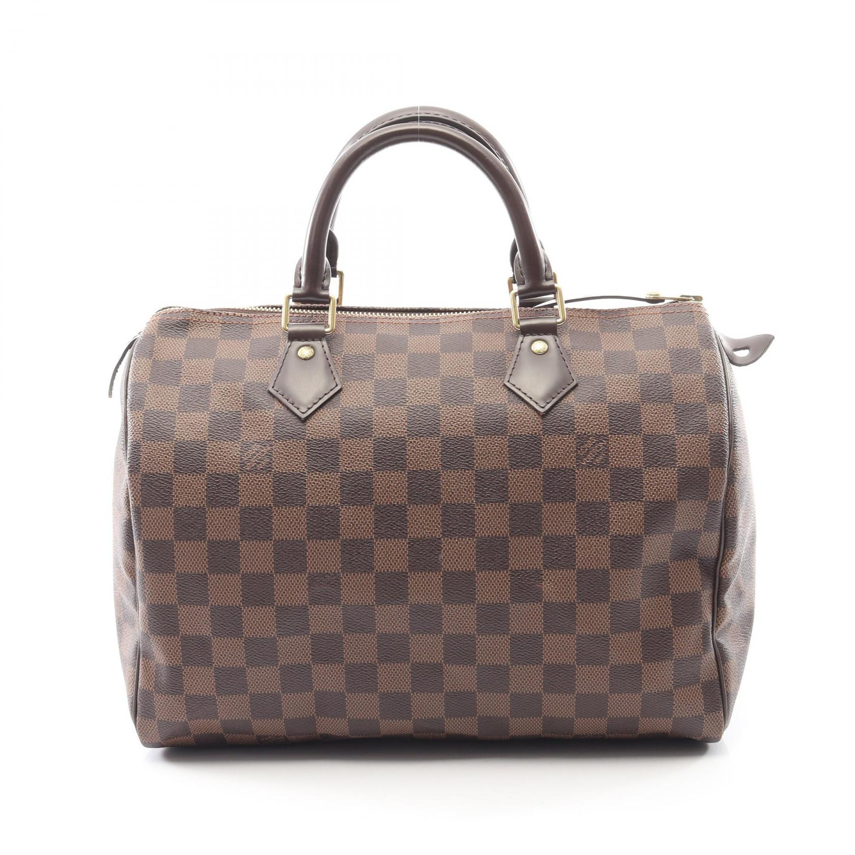 ≪5％OFFクーポン対象＆まとめ買い10%OFF≫ルイ・ヴィトン LOUIS VUITTON スピーディ30 ハンドバッグ バッグ PVCコーティングキャンバス レザー ダミエ レディース ブラウン系 N41531 【中古】