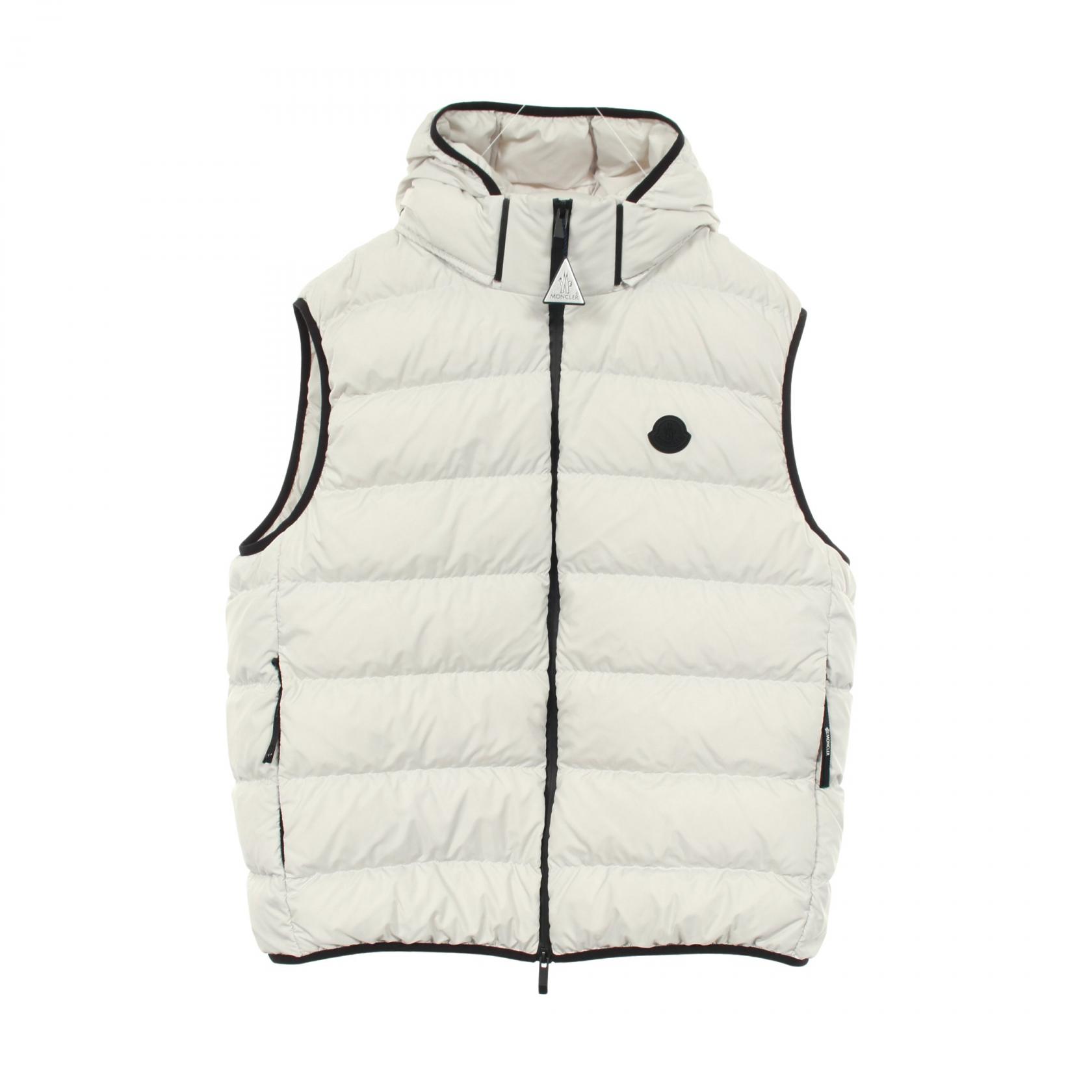 ≪5％OFFクーポン対象＆まとめ買い10%OFF≫モンクレール MONCLER VALMASQUE ダウンベスト 衣料品 アウター ポリエステル メンズ ホワイト系 【中古】