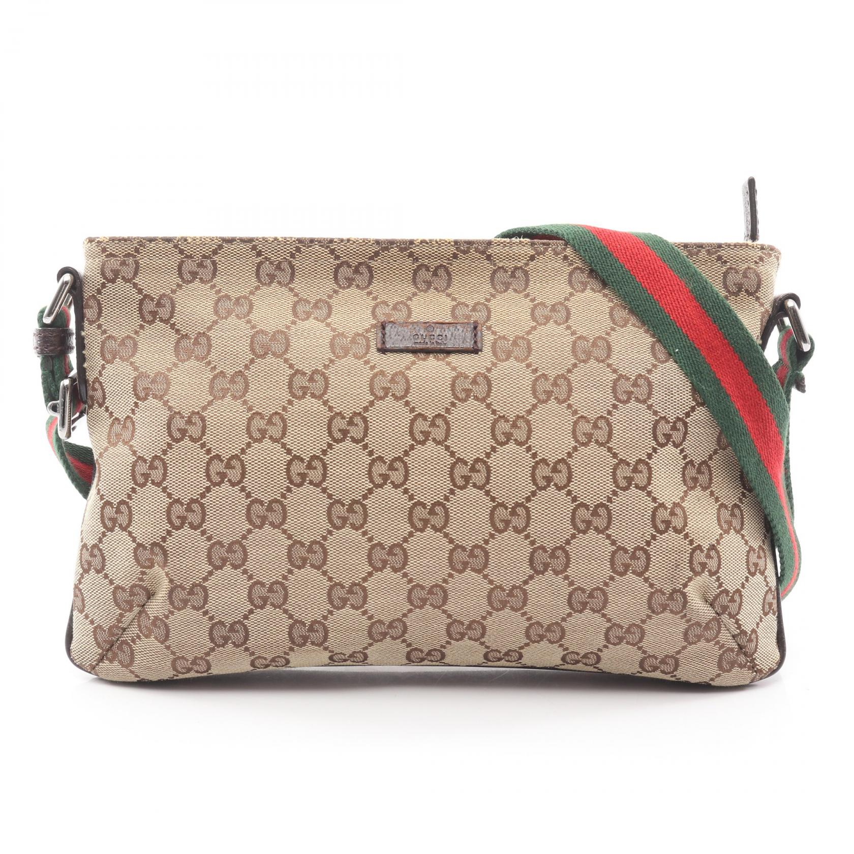 グッチ GUCCI シェリーライン GGキャンバス ショルダーバッグ バッグ キャンバス レザー レディース ベージュ系 / マルチカラー 189749 【中古】