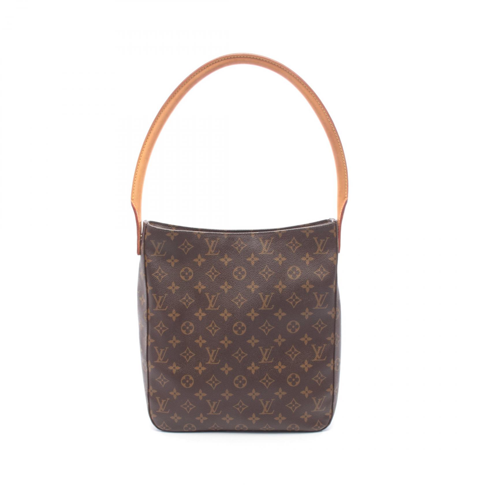 ≪5％OFFクーポン対象＆まとめ買い10%OFF≫ルイ・ヴィトン LOUIS VUITTON ルーピングGM ショルダーバッグ バッグ PVCコーティングキャンバス レザー モノグラム レディース ブラウン系 M51145 【中古】