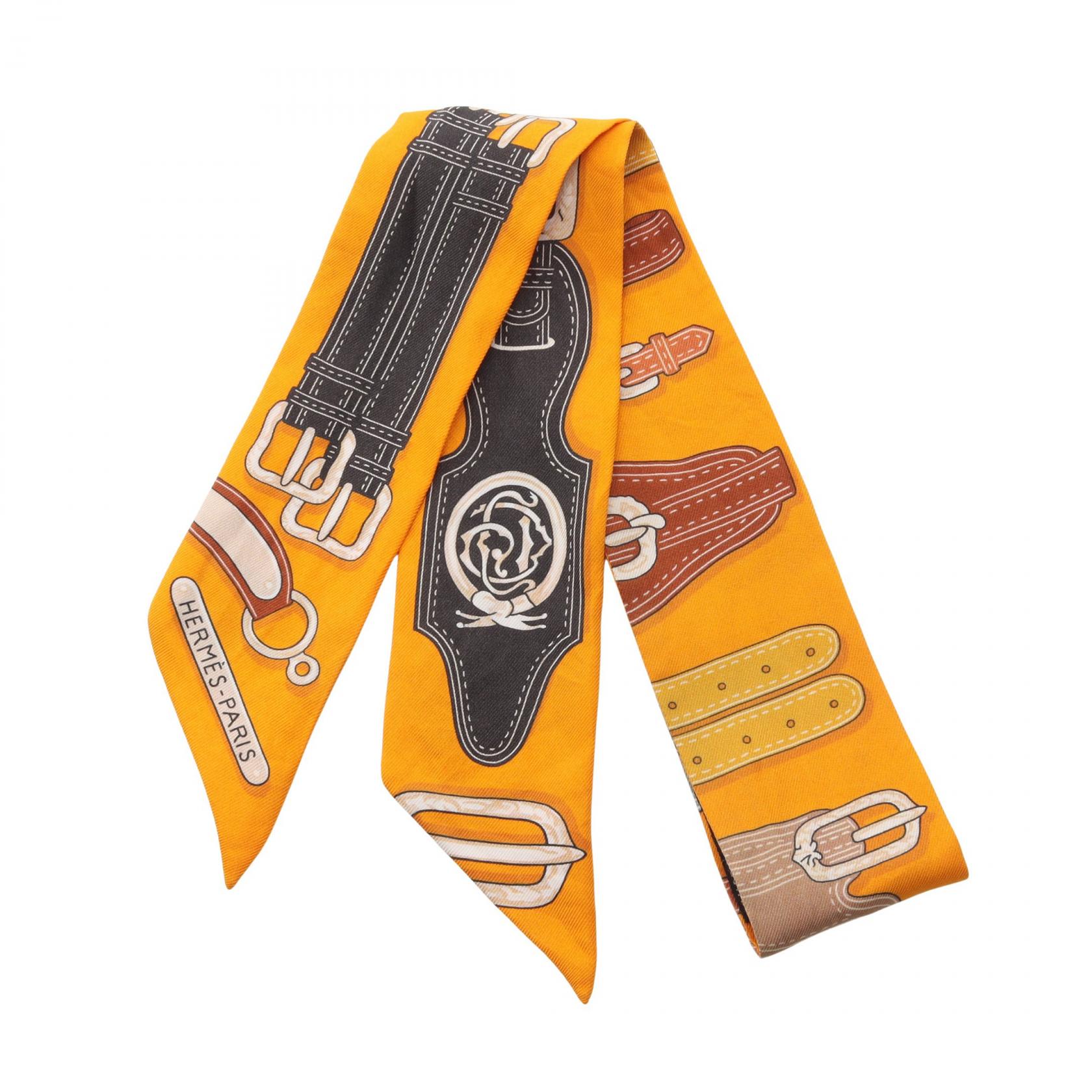 ≪5%OFFクーポン＆まとめ買い10% ～7/26 9:59〆≫エルメス HERMES ツイリー HARNAIS DES PRESIDENTS スカーフ 衣料品 シルク シルク レディース イエロー系 / マルチカラー 【中古】｜BRANDOFF TOKYO
