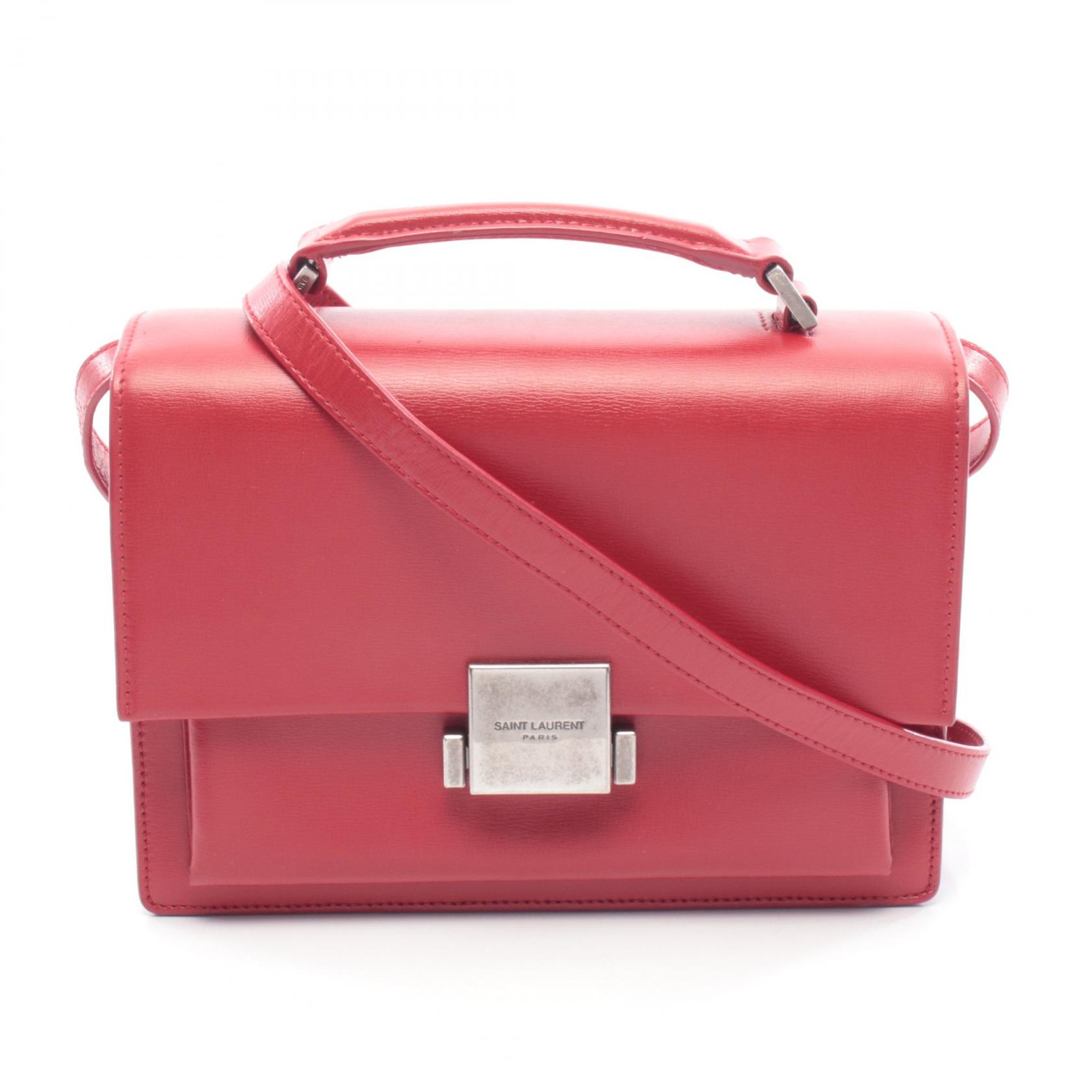 ≪5%OFFクーポン＆まとめ買い10% ～7/26 9:59〆≫サンローランパリ SAINT LAURENT PARIS ベルシャス ミディアム ショルダーバッグ バッグ レザー レディース レッド系 482051 【中古】｜BRANDOFF TOKYO 69,300円