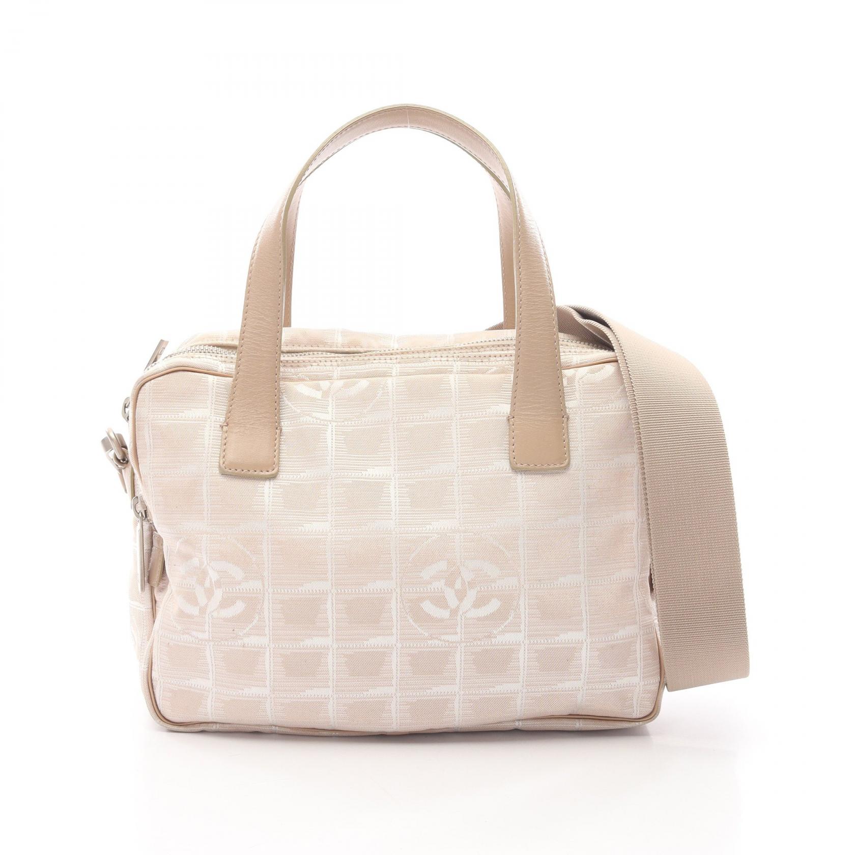 シャネル CHANEL ハンドバッグ バッグ レザー ナイロンキャンバス レディース ベージュ系 【中古】