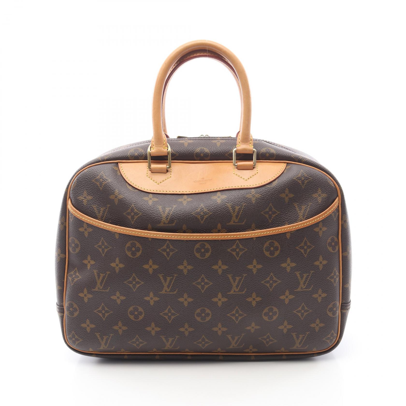 ≪5％OFFクーポン対象＆まとめ買い10%OFF≫ルイ・ヴィトン LOUIS VUITTON ドーヴィル ボーリングヴァニティ ハンドバッグ バッグ PVCコーティングキャンバス レザー モノグラム レディース ブラウン系 M47270 【中古】