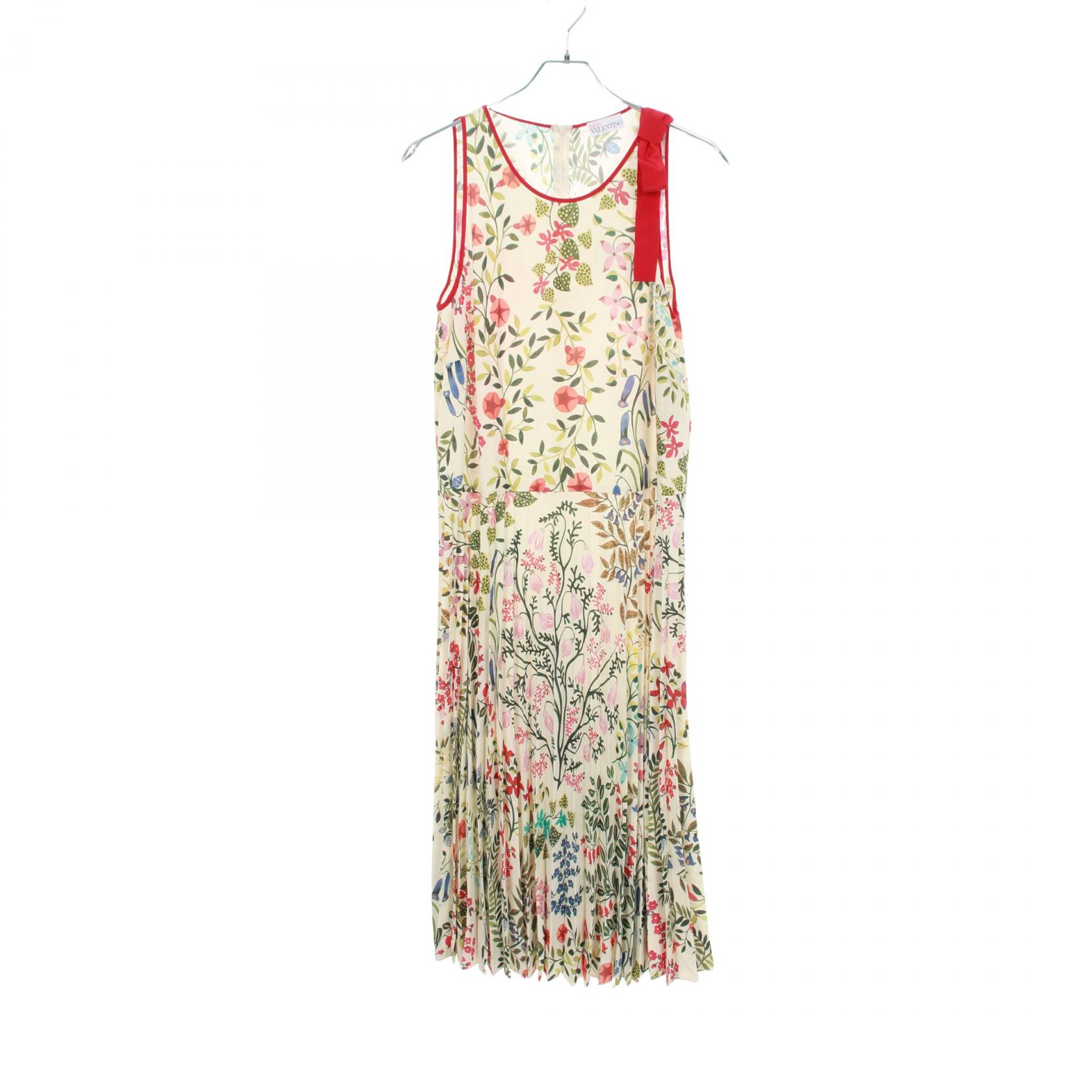 ≪5％OFFクーポン対象＆まとめ買い10%OFF≫レッドヴァレンティノ RED VALENTINO ワンピース 衣料品 トップス ポリエステル レディース アイボリー系 / レッド系 / マルチカラー PR3VA6F5 【中古】