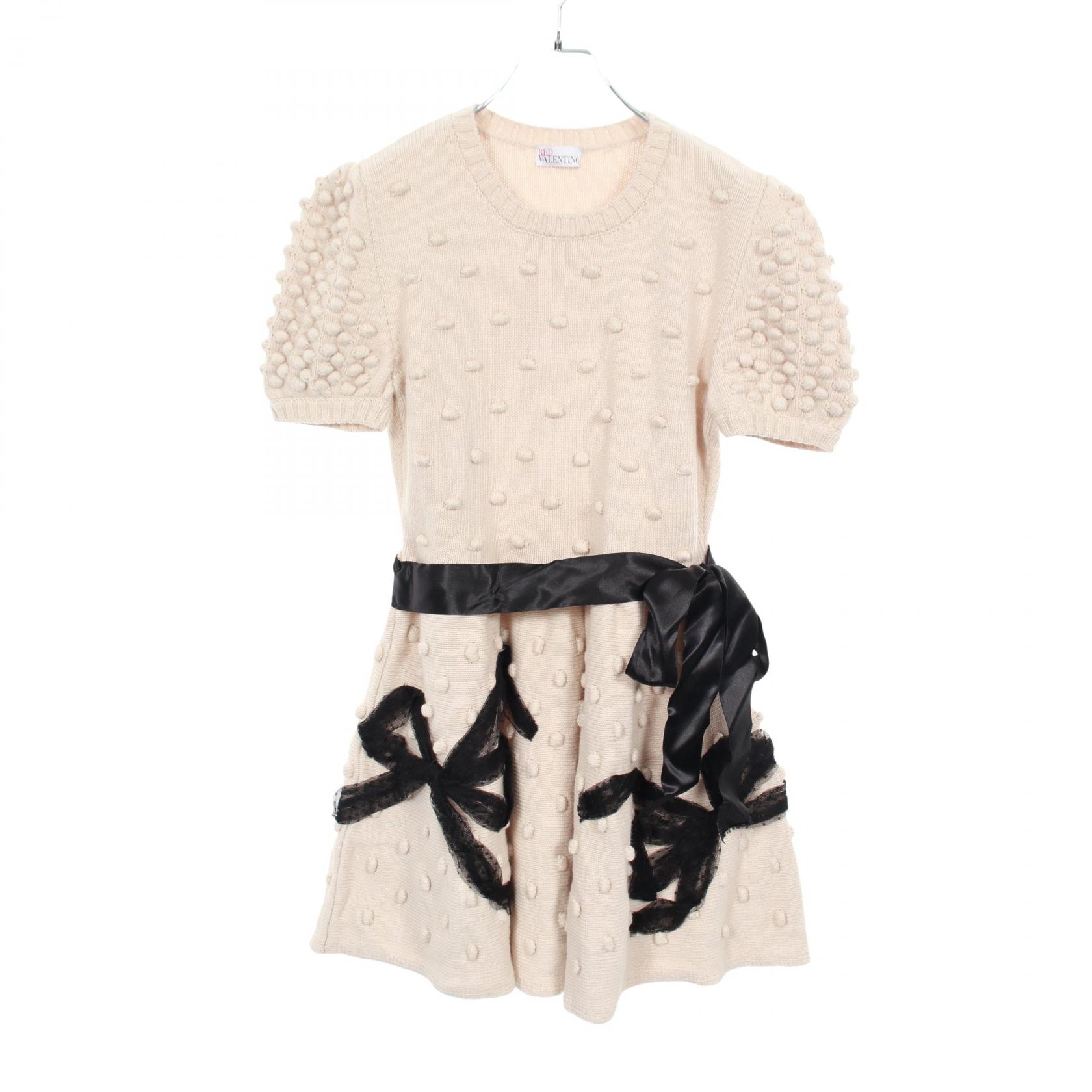 ≪5％OFFクーポン対象＆まとめ買い10%OFF≫レッドヴァレンティノ RED VALENTINO ワンピース 衣料品 トップス レーヨン ウール レディース ベージュ系 DRA9A987-VM0221R 【中古】