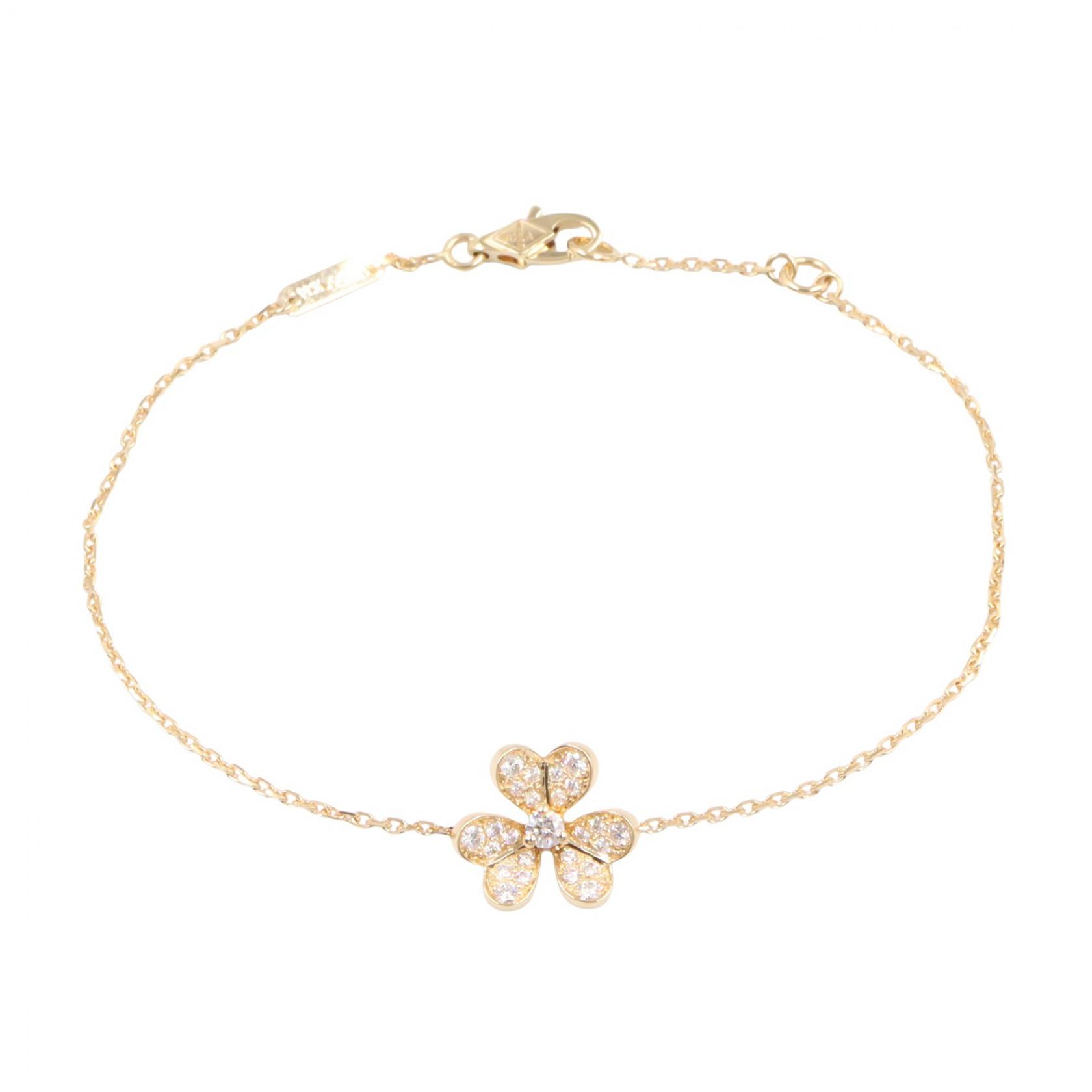 【ポイント5倍｜4/18 0:00～4/20 23:59】ヴァンクリーフ＆アーペル Van Cleef & Arpels フリヴォル ミニ ダイヤ ブレスレット ブレスレット アクセサリー K18（イエローゴールド） ダイヤモンド レディース ゴールド系 / クリア系 【中古】