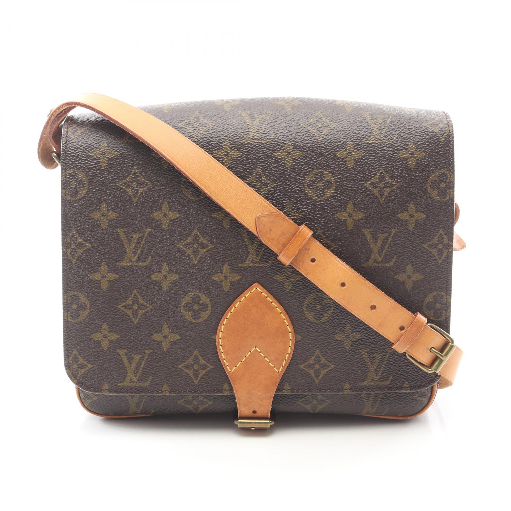 ≪5％OFFクーポン対象＆まとめ買い10%OFF≫ルイ・ヴィトン LOUIS VUITTON カルトシエールGM ショルダーバッグ バッグ PVCコーティングキャンバス レザー モノグラム レディース ブラウン系 M51252 【中古】