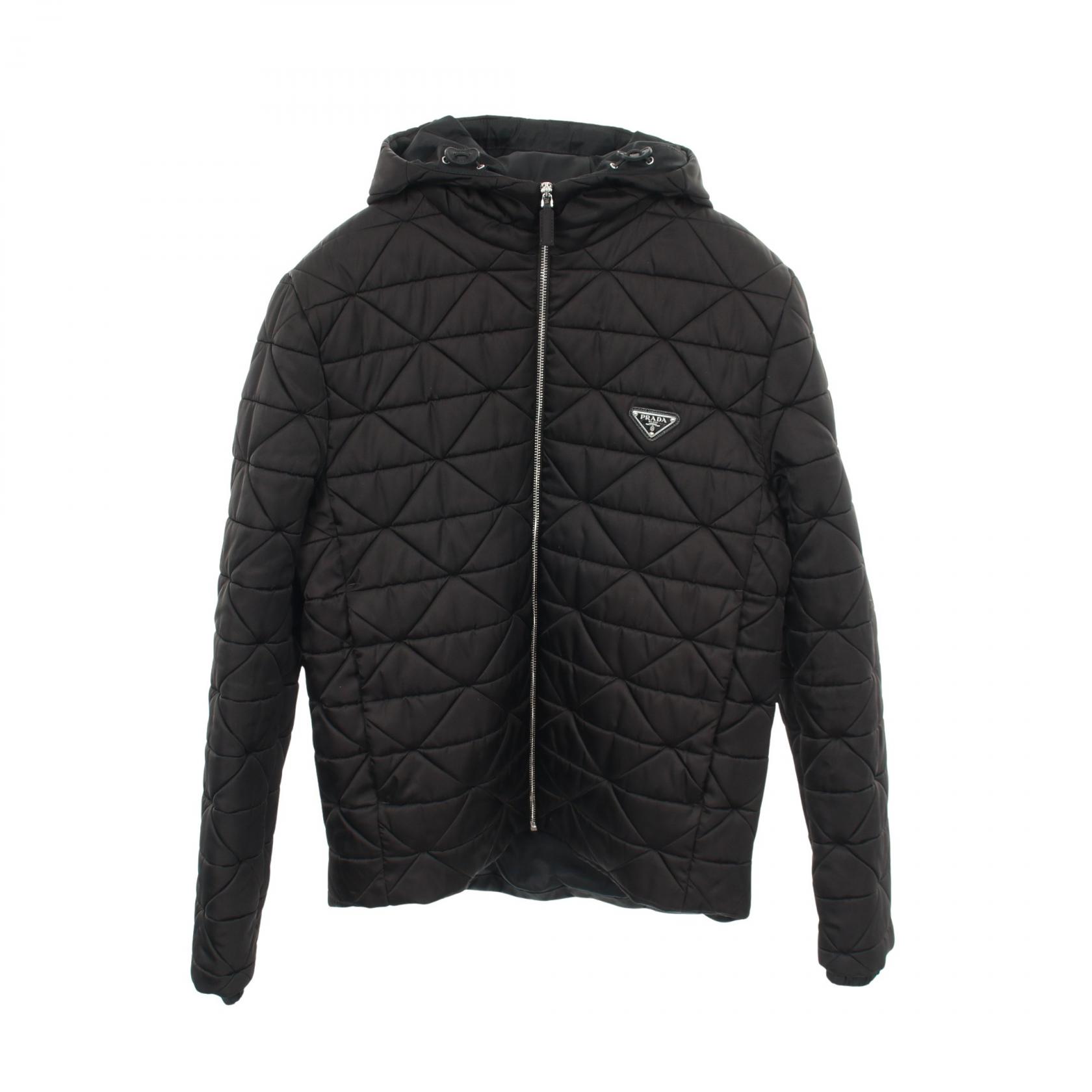 ≪5%OFFクーポン&まとめ買い10% ~7/26 9:59〆≫プラダ PRADA RE-NYLON ジャケット ブルゾン 衣料品 アウター ナイロン メンズ ブラック系 【中古】|BRANDOFF TOKYO
