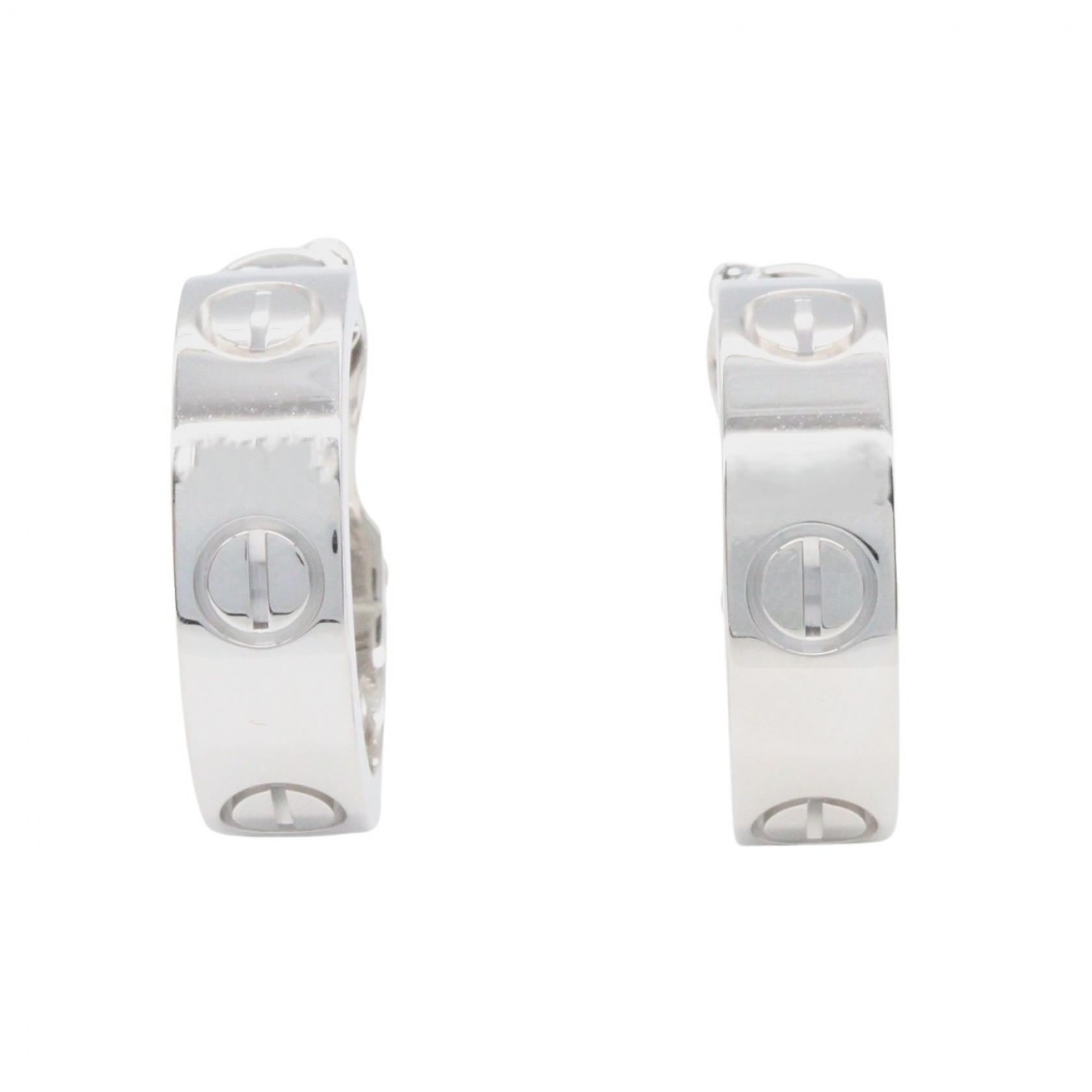 ≪5%OFFクーポン対象&まとめ買い10%OFF≫カルティエ CARTIER ラブ ピアス ピアス ジュエリー K18WG(ホワイトゴールド) レディース シルバー系 【中古】