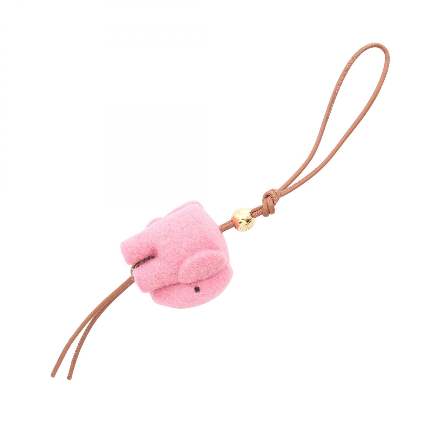 【2千円OFFクーポン対象】ロエベ LOEWE エレファント チャーム アクセサリー レザー フェルト レディース ピンク系 / ブラウン系 CA36232X323900 【新品】