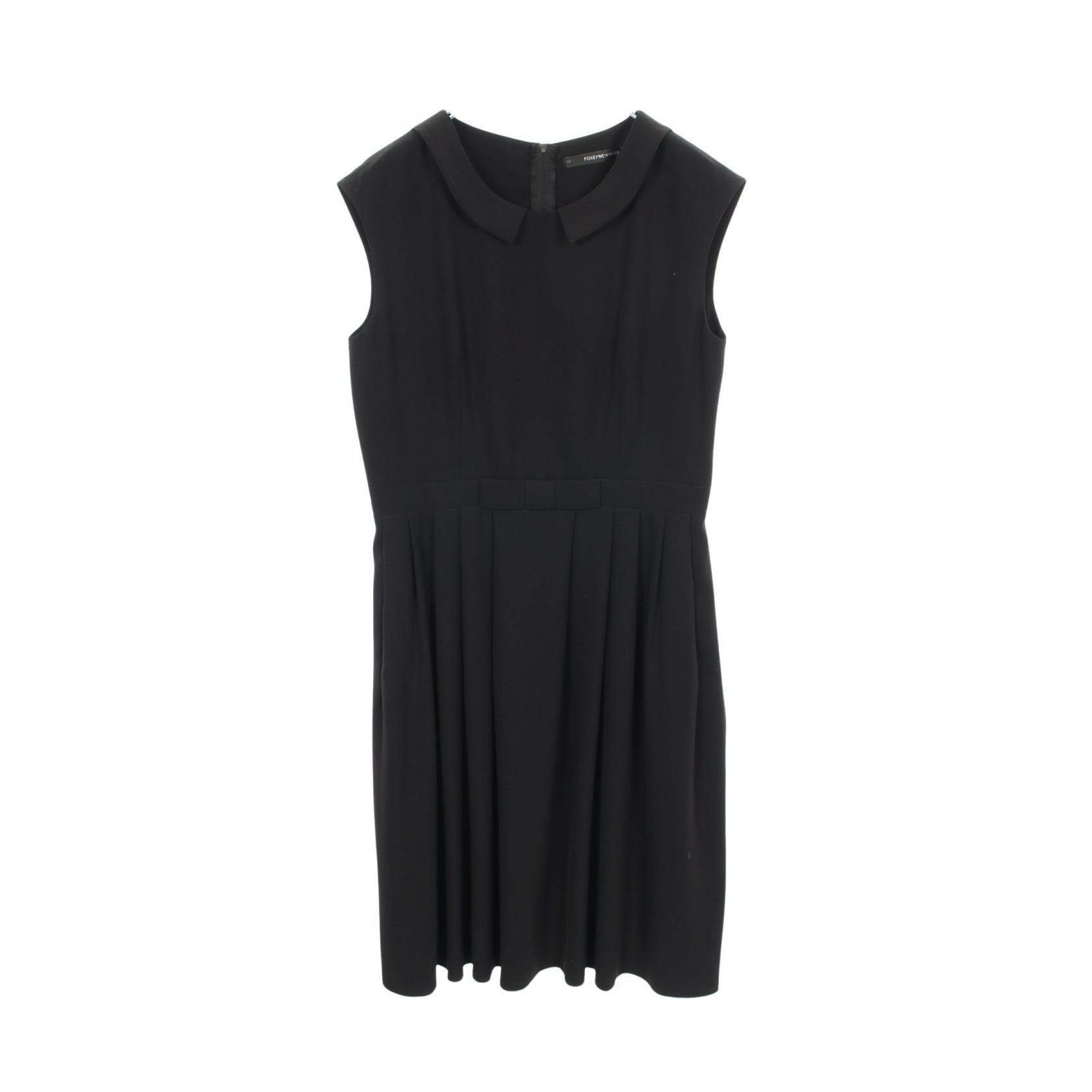 ≪5％OFFクーポン対象＆まとめ買い10%OFF≫フォクシー ニューヨーク FOXEY NEW YORK リボン ワンピース 衣料品 トップス ポリエステル レディース ブラック系 25642 【中古】
