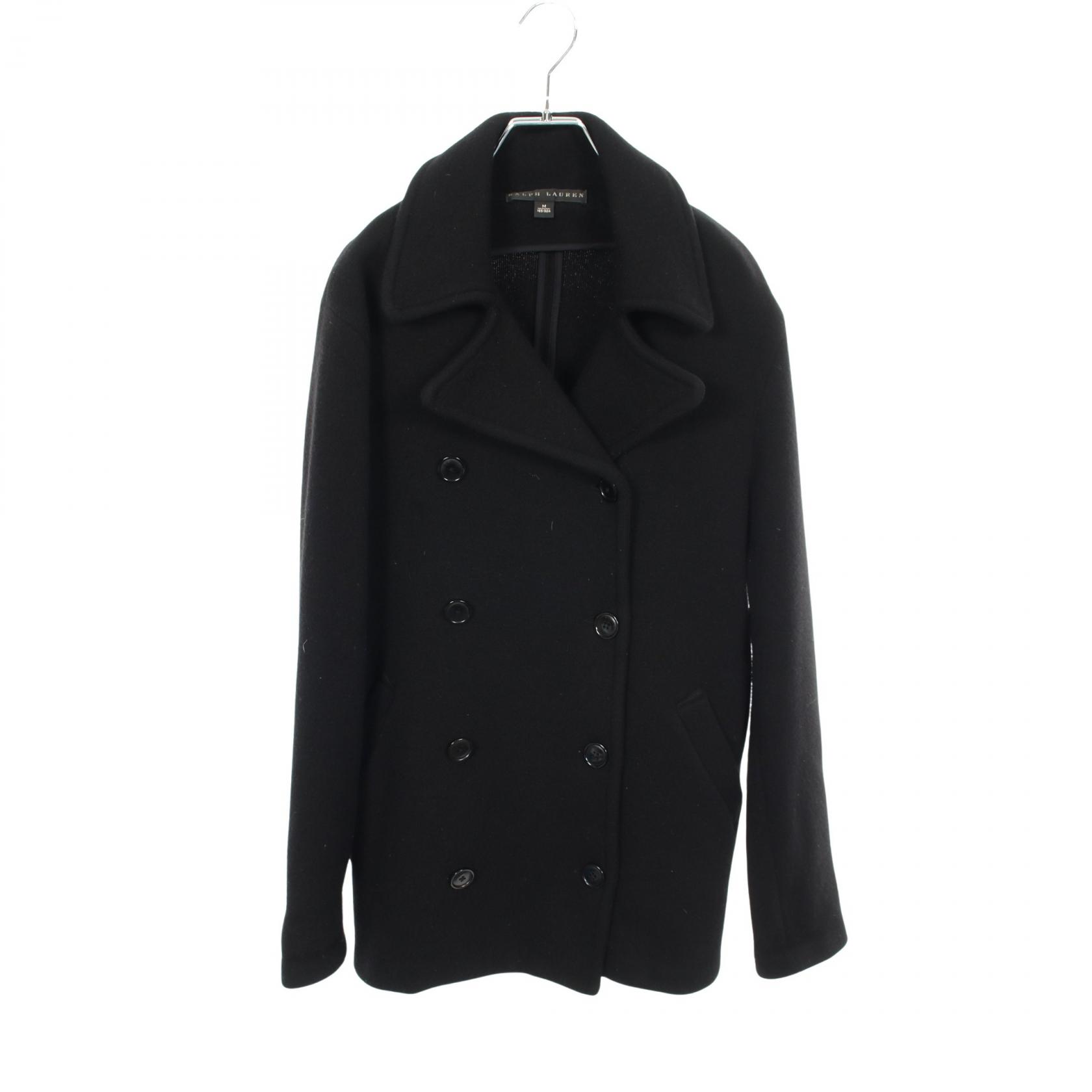 ラルフローレン RALPH LAUREN ニットコート ピーコート 衣料品 アウター ウール ナイロン アルパカ レディース ブラック系 【中古】