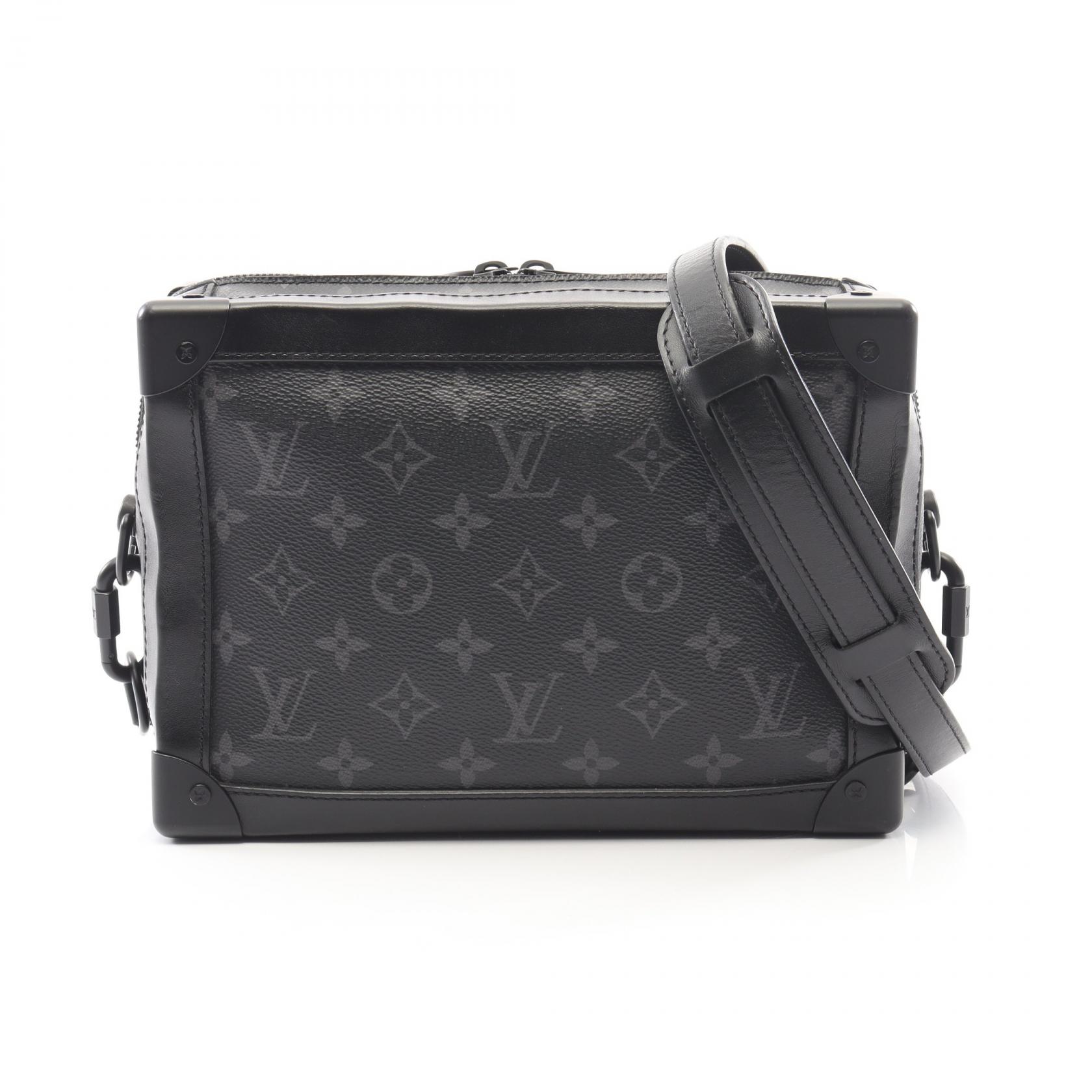 ≪5％OFFクーポン対象＆まとめ買い10%OFF≫ルイ・ヴィトン LOUIS VUITTON ソフトトランク ショルダーバッグ バッグ PVCコーティングキャンバス レザー モノグラム・エクリプス メンズ ブラック系 M44730 【中古】