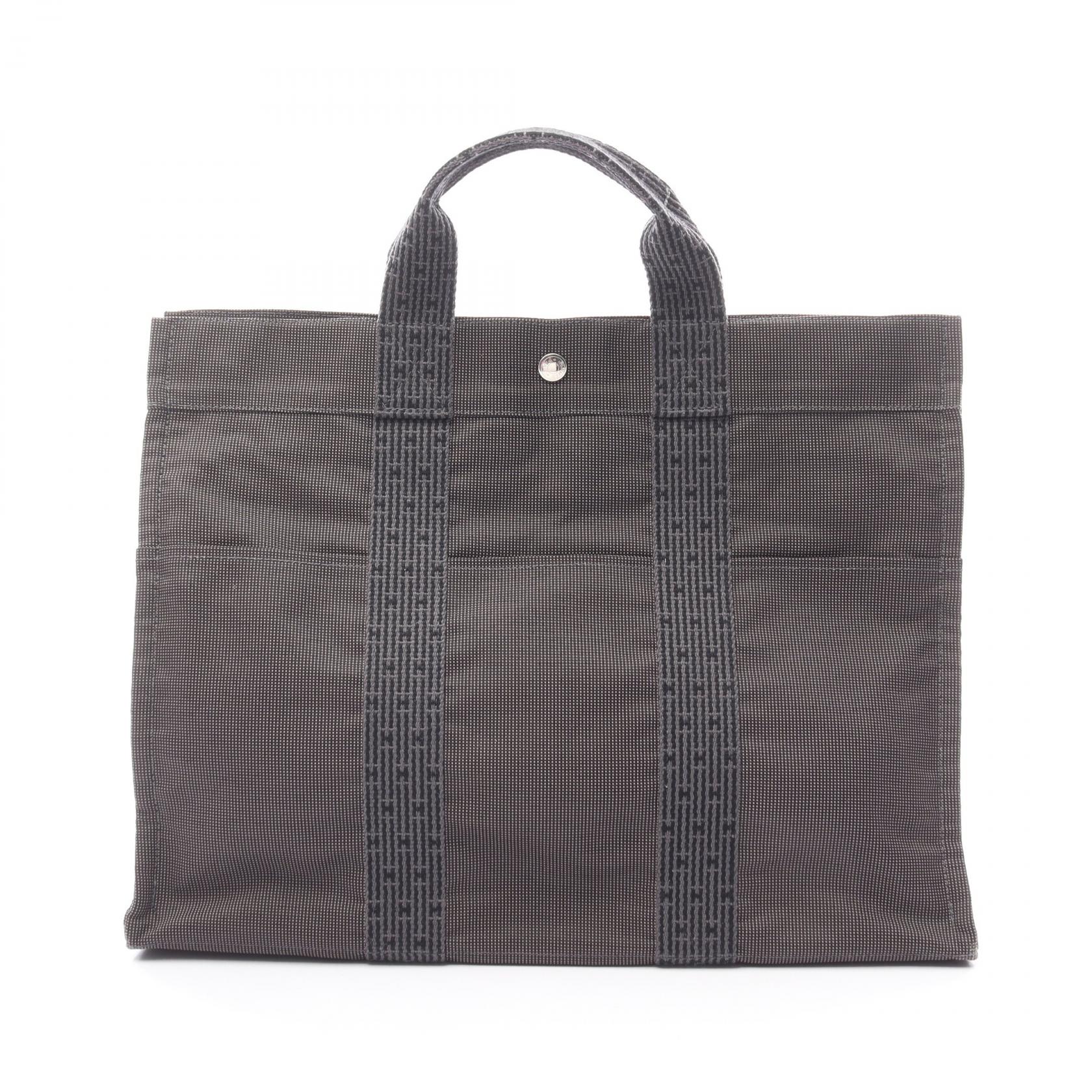 エルメス HERMES エールラインMM トートバッグ バッグ キャンバス メンズ レディース グレー系 【中古】