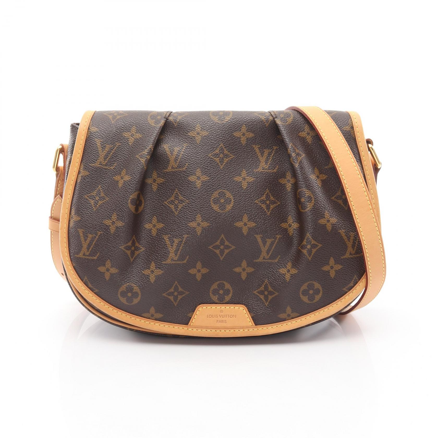 【1万円OFFクーポン対象】ルイ・ヴィトン LOUIS VUITTON メニルモンタンPM ショルダーバッグ バッグ PVCコーティングキャンバス レザー モノグラム レディース ブラウン系 M40474 【中古】