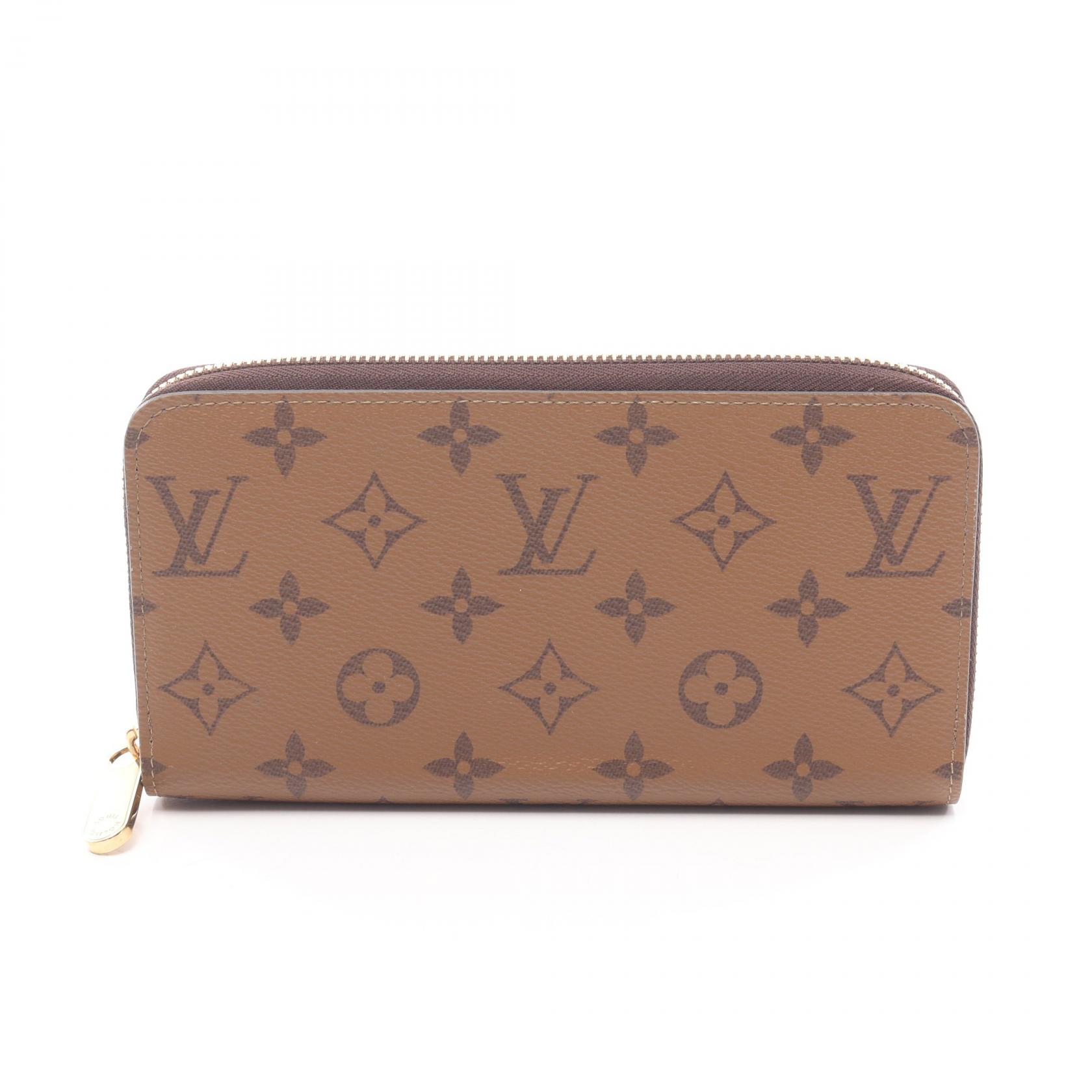 【ポイント5倍｜4/18 0:00～4/20 23:59】ルイ・ヴィトン LOUIS VUITTON ジッピーウォレット ラウンド長財布 財布 PVCコーティングキャンバス モノグラム・リバース レディース ブラウン系 M82444 【中古】