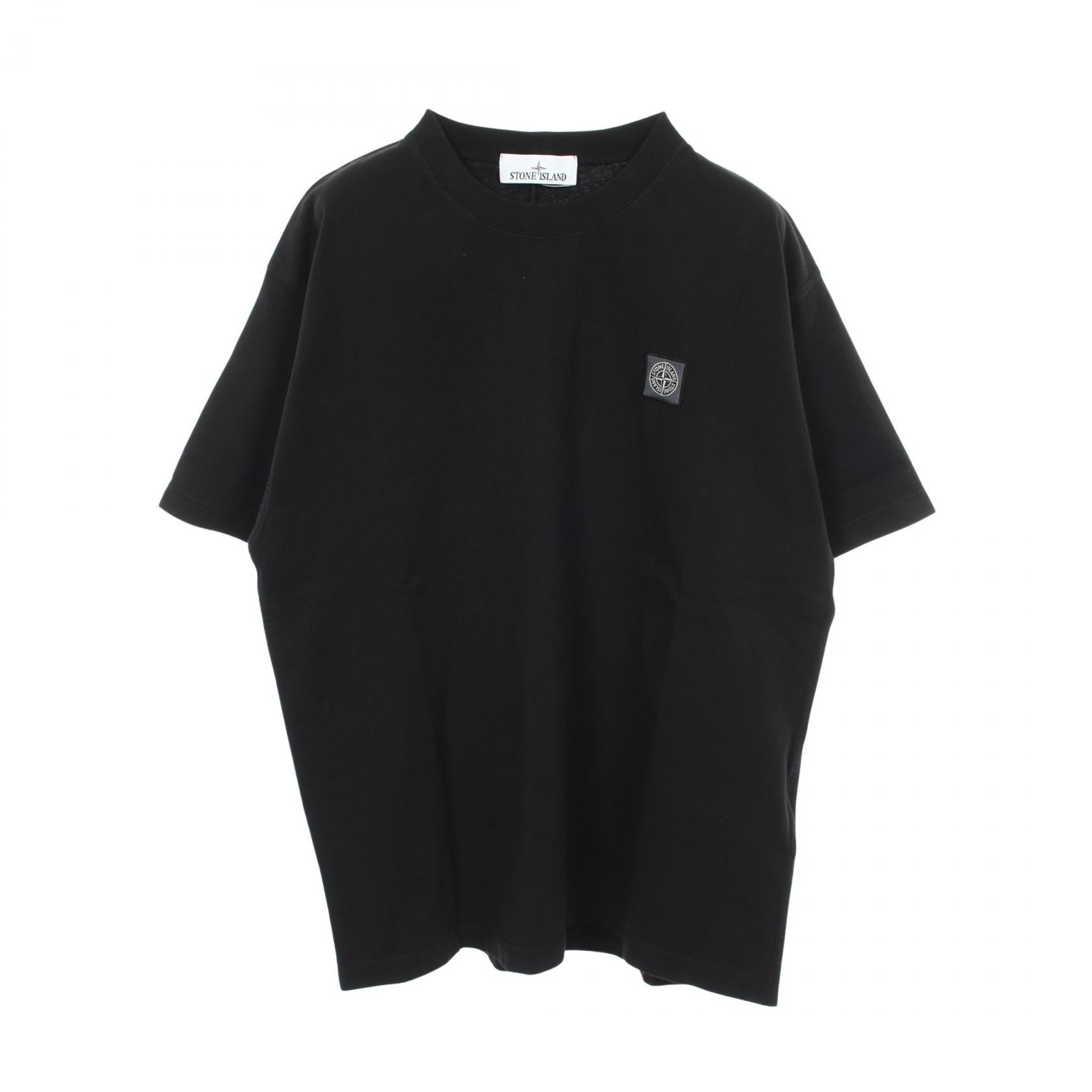 ≪5％OFFクーポン対象＆まとめ買い10%OFF≫ストーンアイランド STONE ISLAND コンパスパッチ 半袖Tシャツ 衣料品 トップス コットン メンズ ブラック系 L1S152100030S0115V0 【新品】