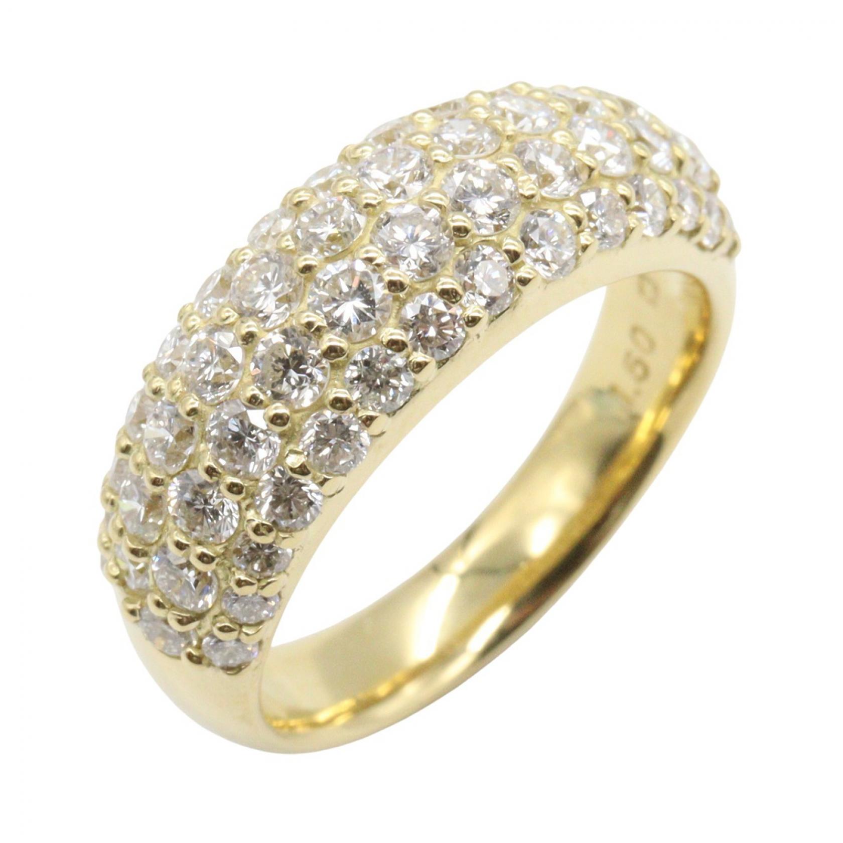 ≪5％OFFクーポン対象＆まとめ買い10%OFF≫ジュエリー JEWELRY ダイヤモンド リング リング・指輪 ジュエリー K18（イエローゴールド） ダイヤモンド レディース ゴールド系 / クリア系 ﾀﾞｲﾔ 7.2g 【中古】