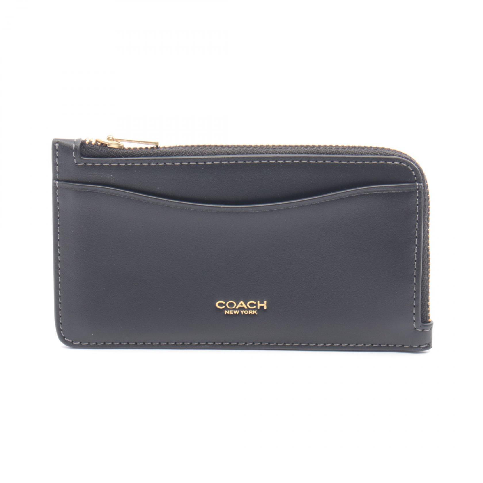 ≪5%OFFクーポン＆まとめ買い10% ～7/26 9:59〆≫コーチ COACH NEW YORK ZIP CARD CASE カードケース アクセサリー レザー レディース ブラック系 CZ112B4 【新品】｜BRANDOFF TOKYO