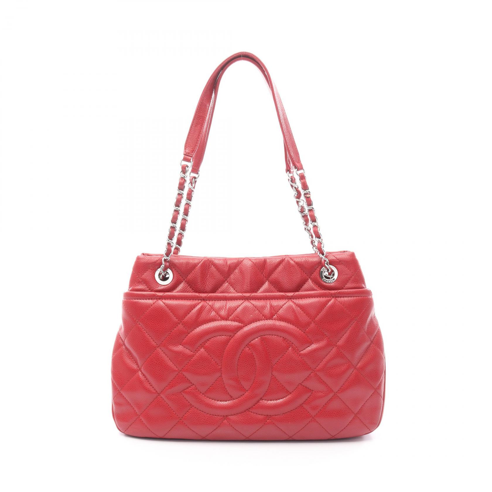 ≪5％OFFクーポン対象＆まとめ買い10%OFF≫シャネル CHANEL マトラッセ トートバッグ バッグ レザー レディース レッド系 【中古】