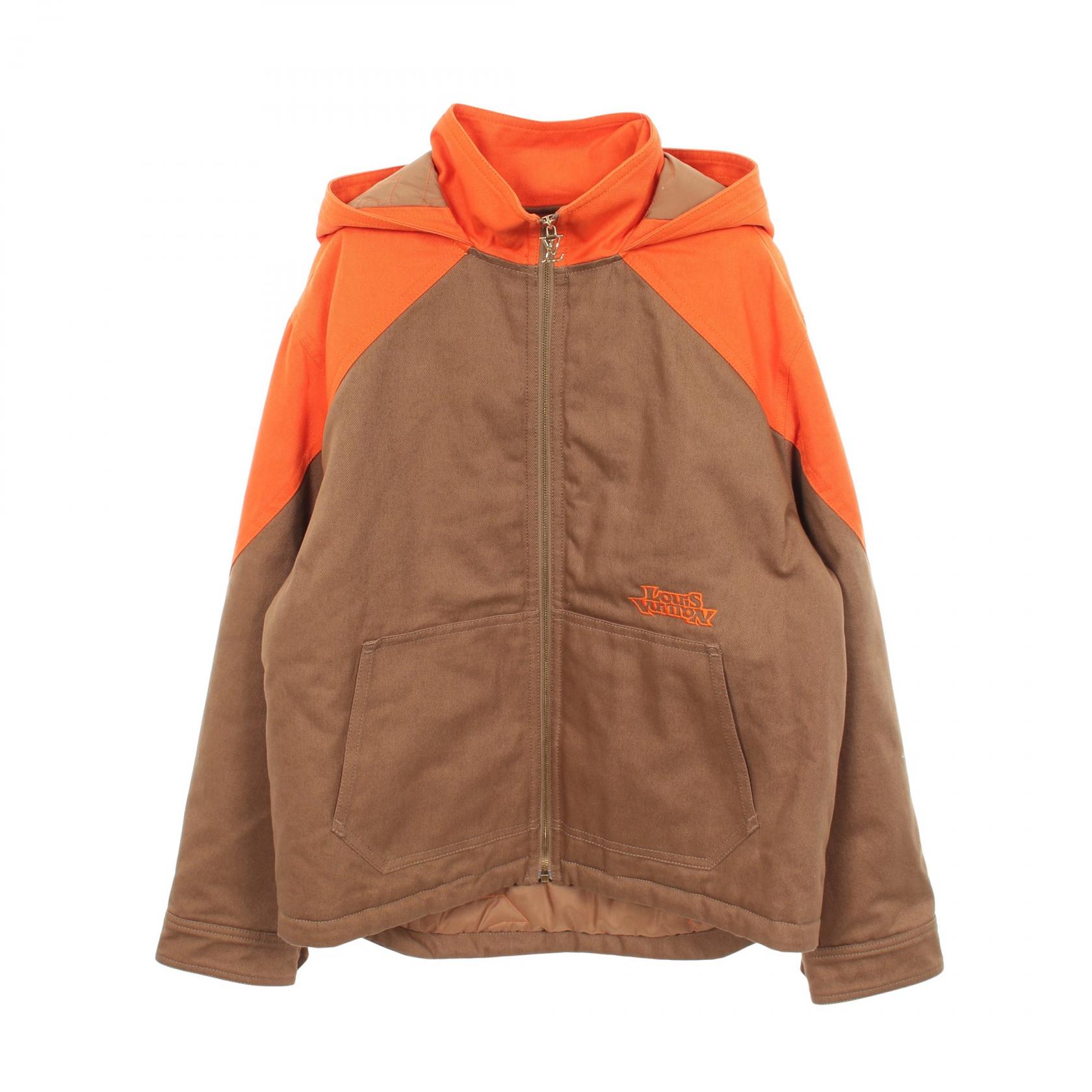 【ポイント5倍｜4/18 0:00～4/20 23:59】ルイ・ヴィトン LOUIS VUITTON フーデットパテットデニムブルゾン 衣料品 アウター コットン メンズ ブラウン系 / オレンジ系 【中古】