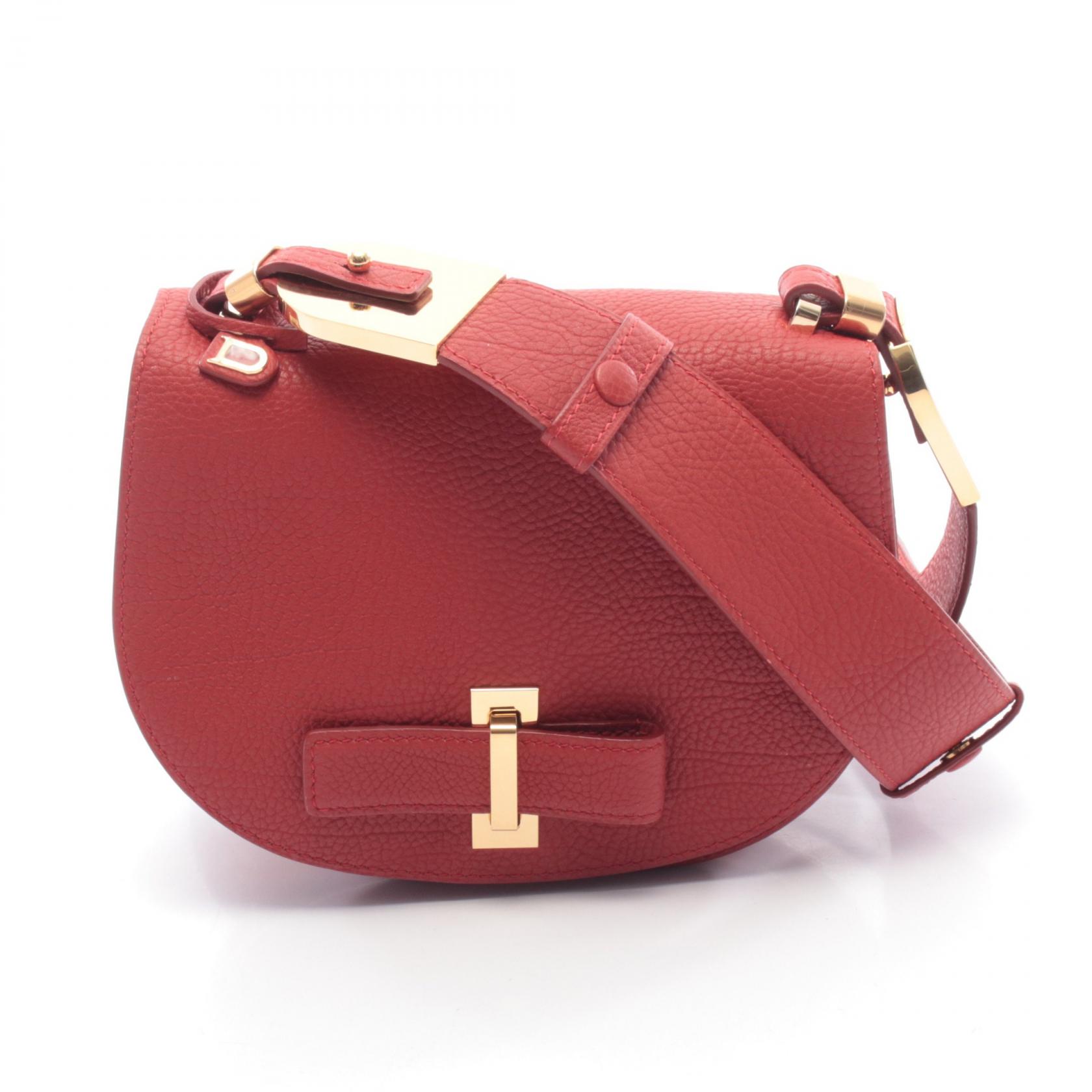 ≪5％OFFクーポン対象＆まとめ買い10%OFF≫デルヴォー Delvaux ミュタン ショルダーバッグ バッグ レザー レディース レッド系 【中古】