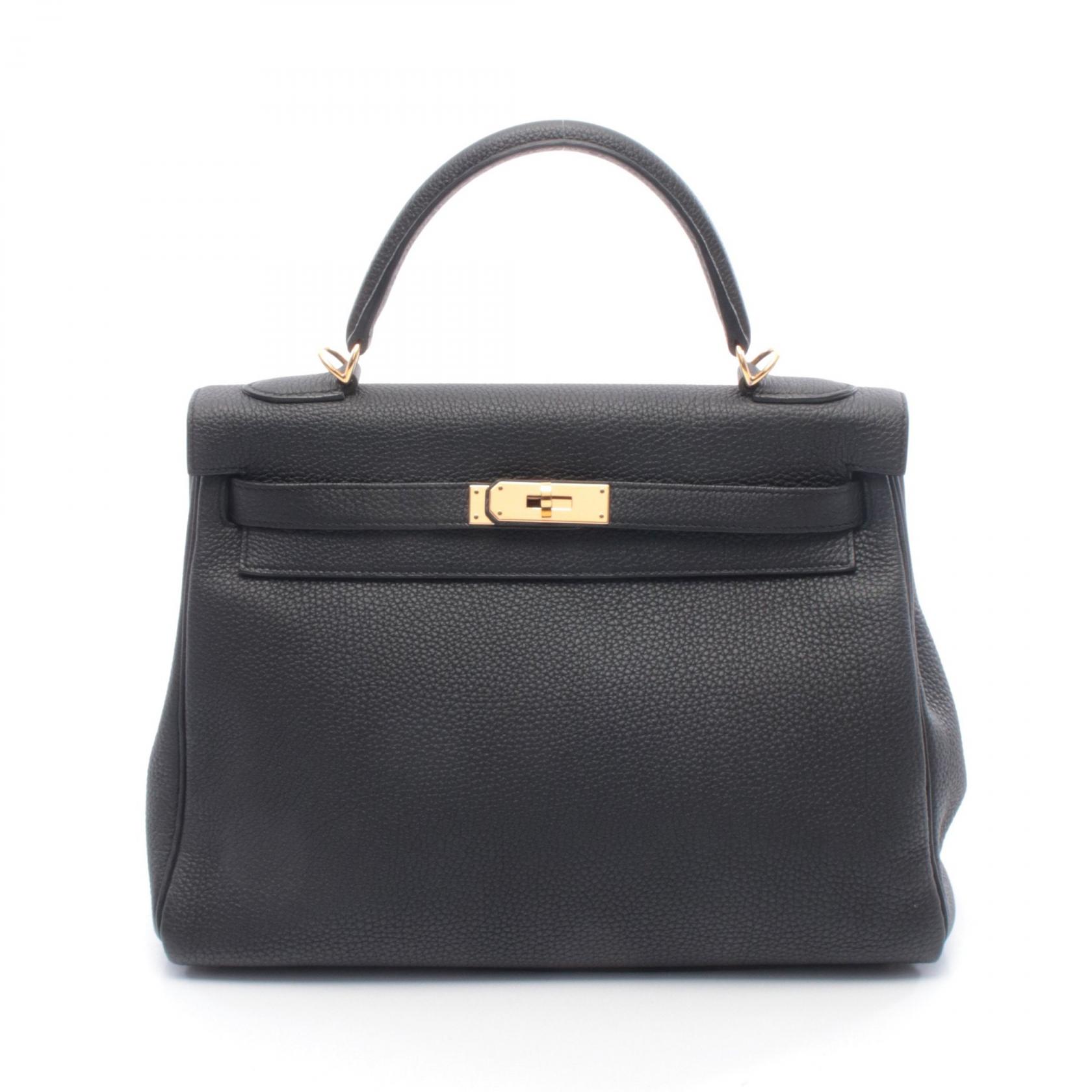 エルメス HERMES ケリー32 ハンドバッグ バッグ レザー トゴ トゴ レディース ブラック系 【中古】