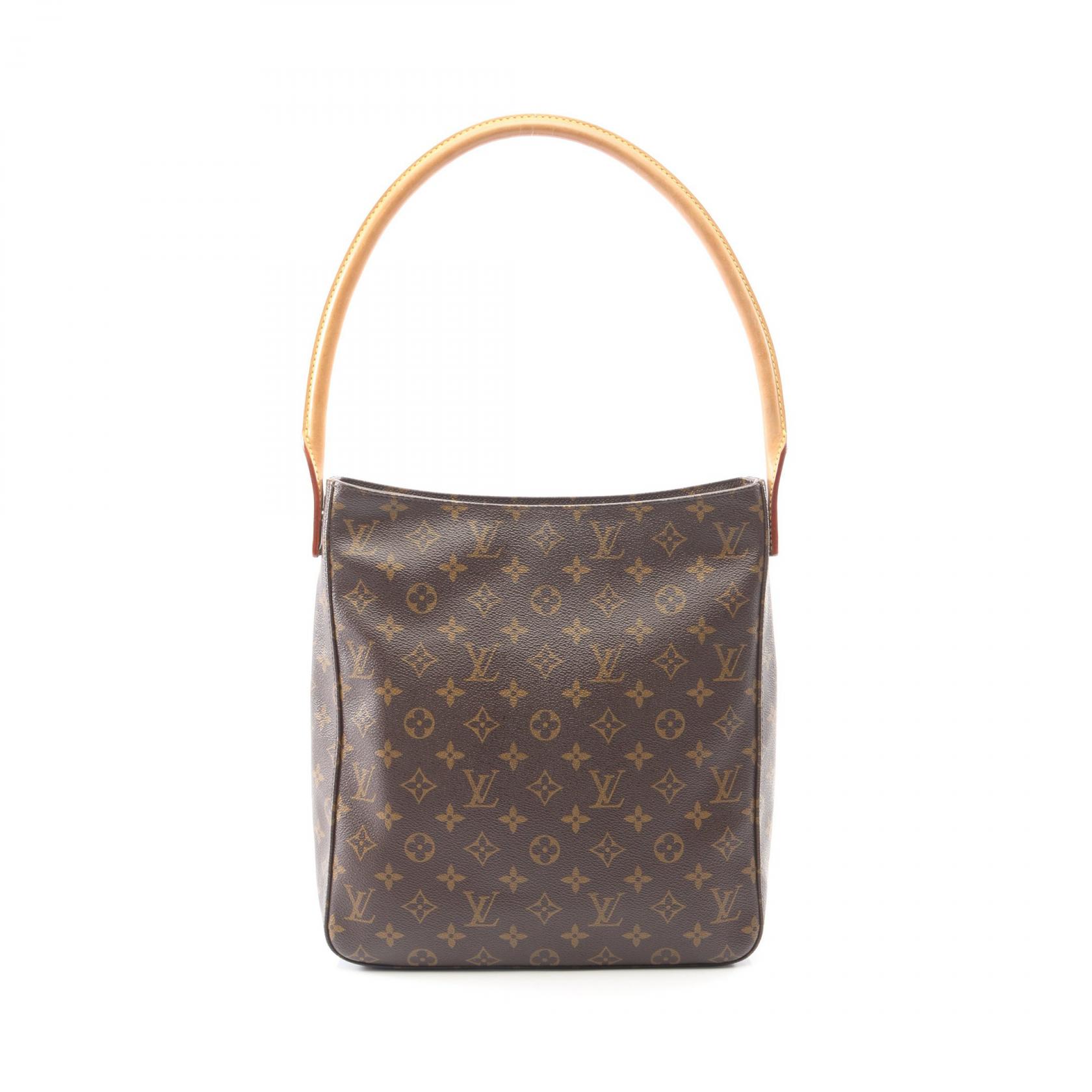 ≪5％OFFクーポン対象＆まとめ買い10%OFF≫ルイ・ヴィトン LOUIS VUITTON ルーピングGM ショルダーバッグ バッグ PVCコーティングキャンバス レザー モノグラム レディース ブラウン系 M51145 【中古】
