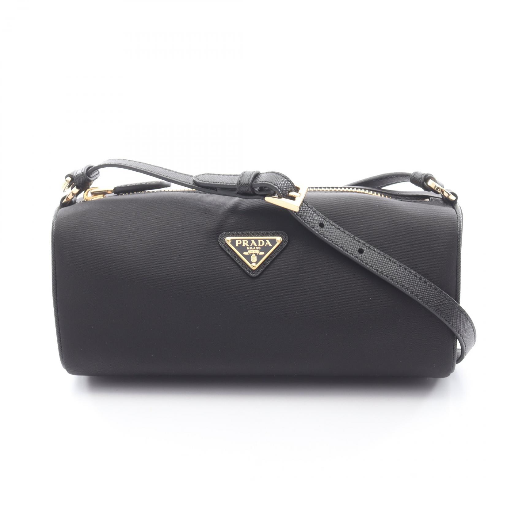 ≪5％OFFクーポン対象＆まとめ買い10%OFF≫プラダ PRADA Re-Nylon ポーチ TESSUTO+SAFFIAN ショルダーバッグ バッグ ナイロン サフィアーノレザー レディース ブラック系 1NE0582C05F0002 【新品】