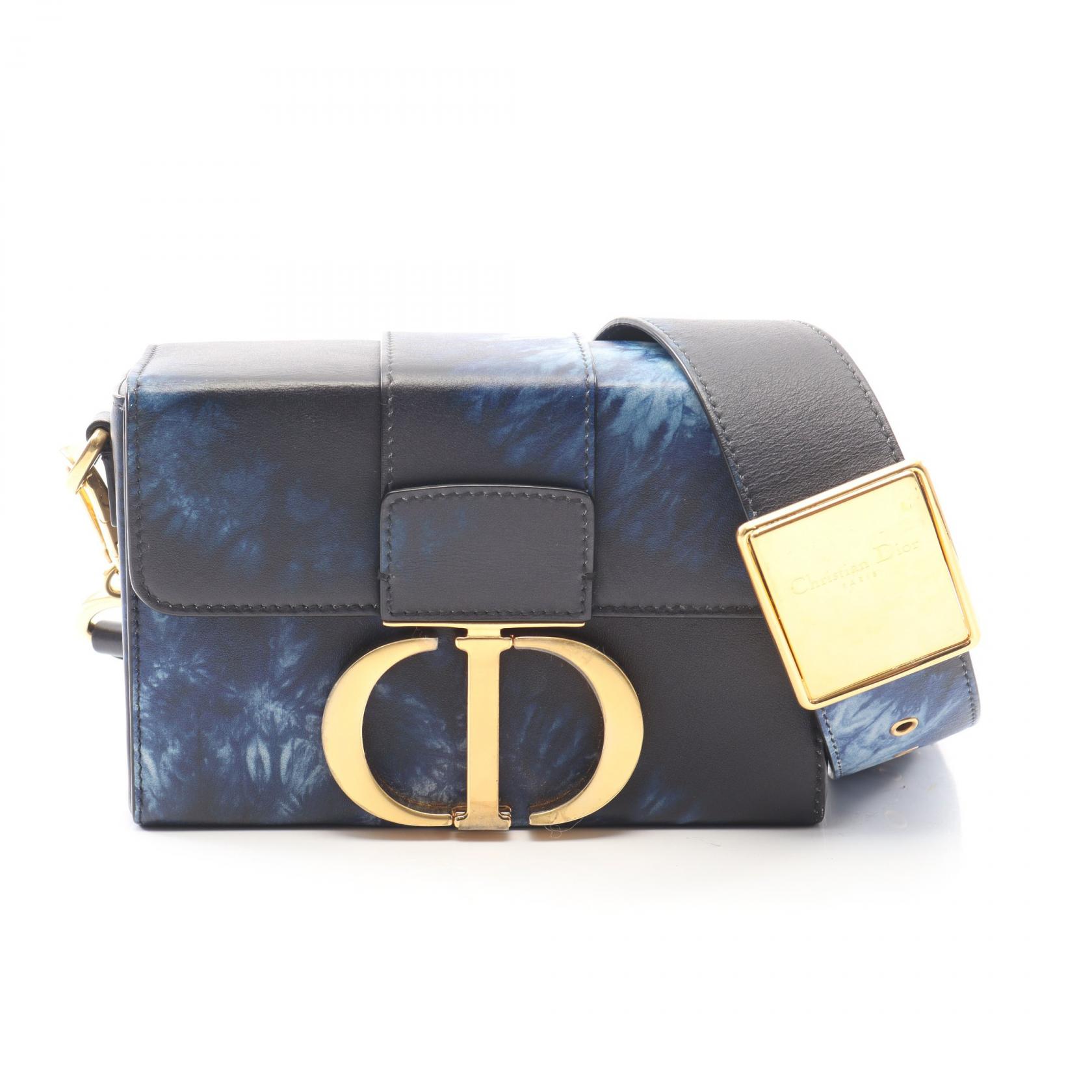 ディオール Dior 30 MONTAIGNE モンテーニュ ボックス ショルダーバッグ バッグ レザー レディース ネイビー系 M9203UTYG-M886 【中古】