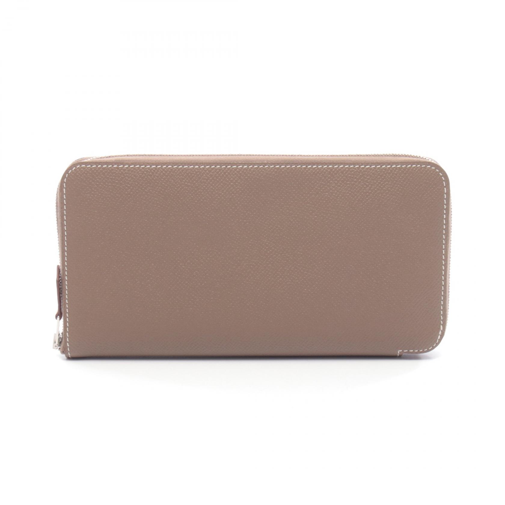 【ポイント5倍｜4/18 0:00～4/20 23:59】エルメス HERMES アザップロング シルクイン ラウンド長財布 財布 レザー ヴォーエプソン ヴォーエプソン レディース グレー系 【中古】